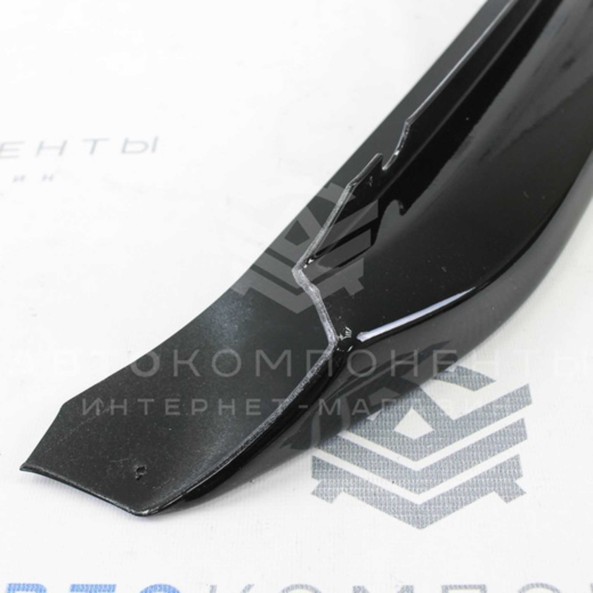 Надставка переднего бампера (нижняя) Лада Vesta Спорт (черный глянец)