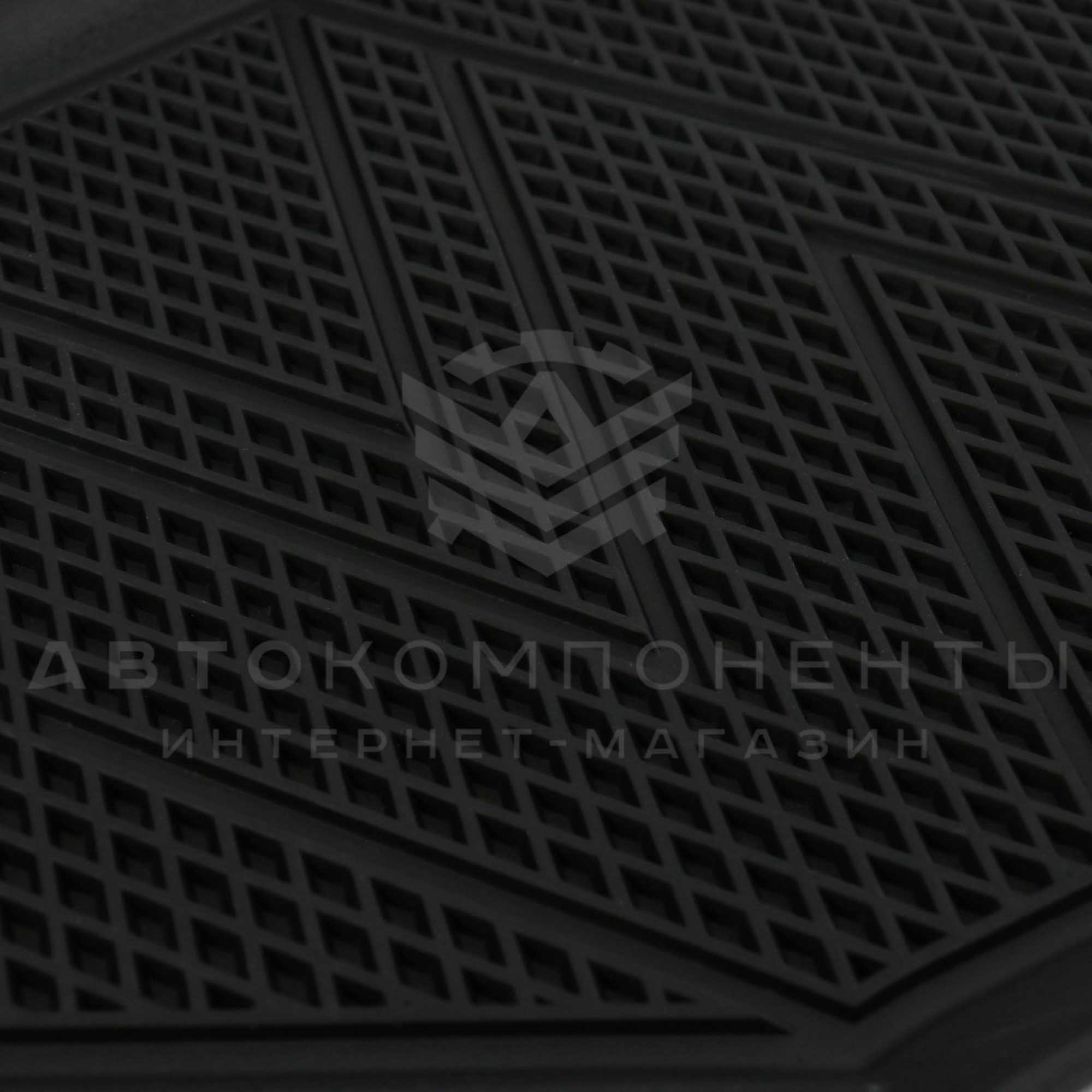 Ковры салонные "Rezkon" с бортами (резиновые, ромб) ВАЗ 2108-21099, 2113-2115 (1239010100)