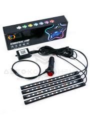 Подсветка салона RGB в ноги с приложением (прикуриватель, 4 LED ленты)