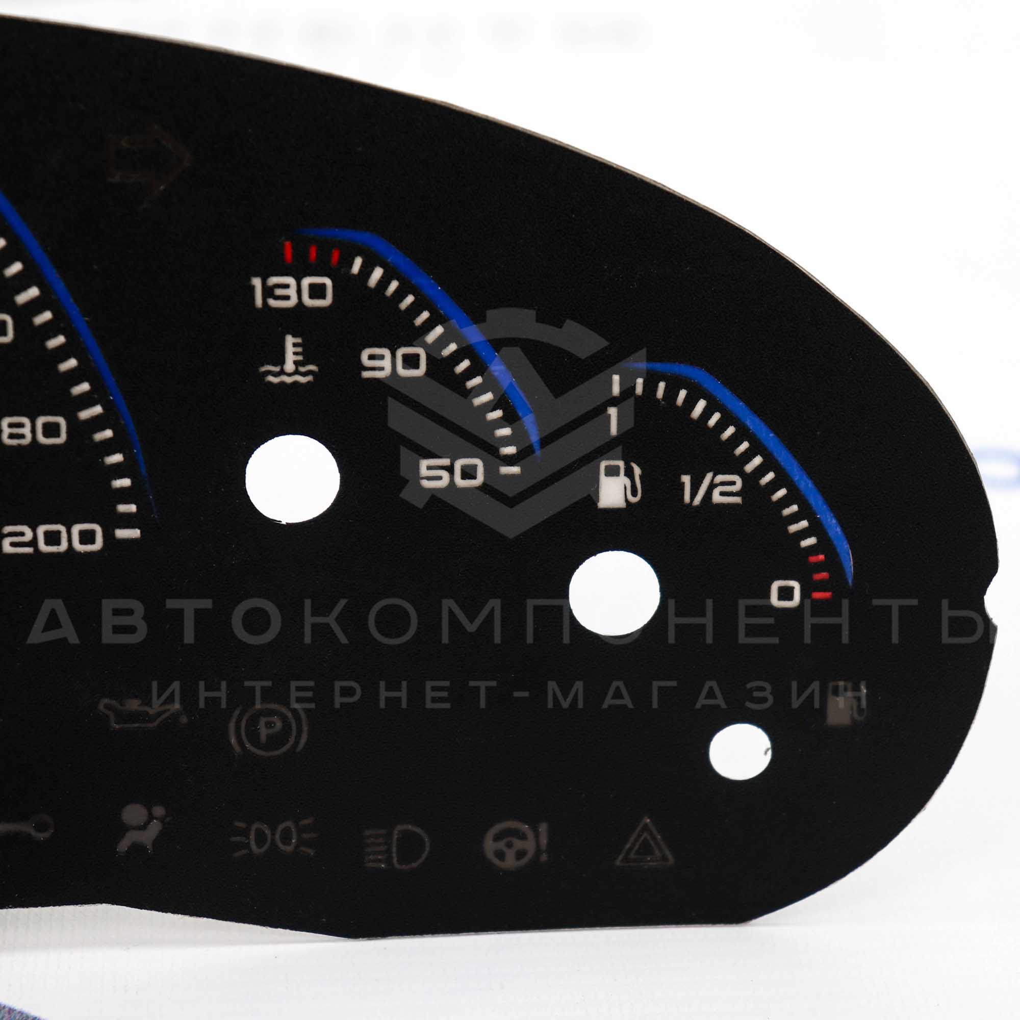 Накладка комбинации приборов "AMG" (VDO) ВАЗ 2110-2112 (евро), Приора, Калина, (синяя)