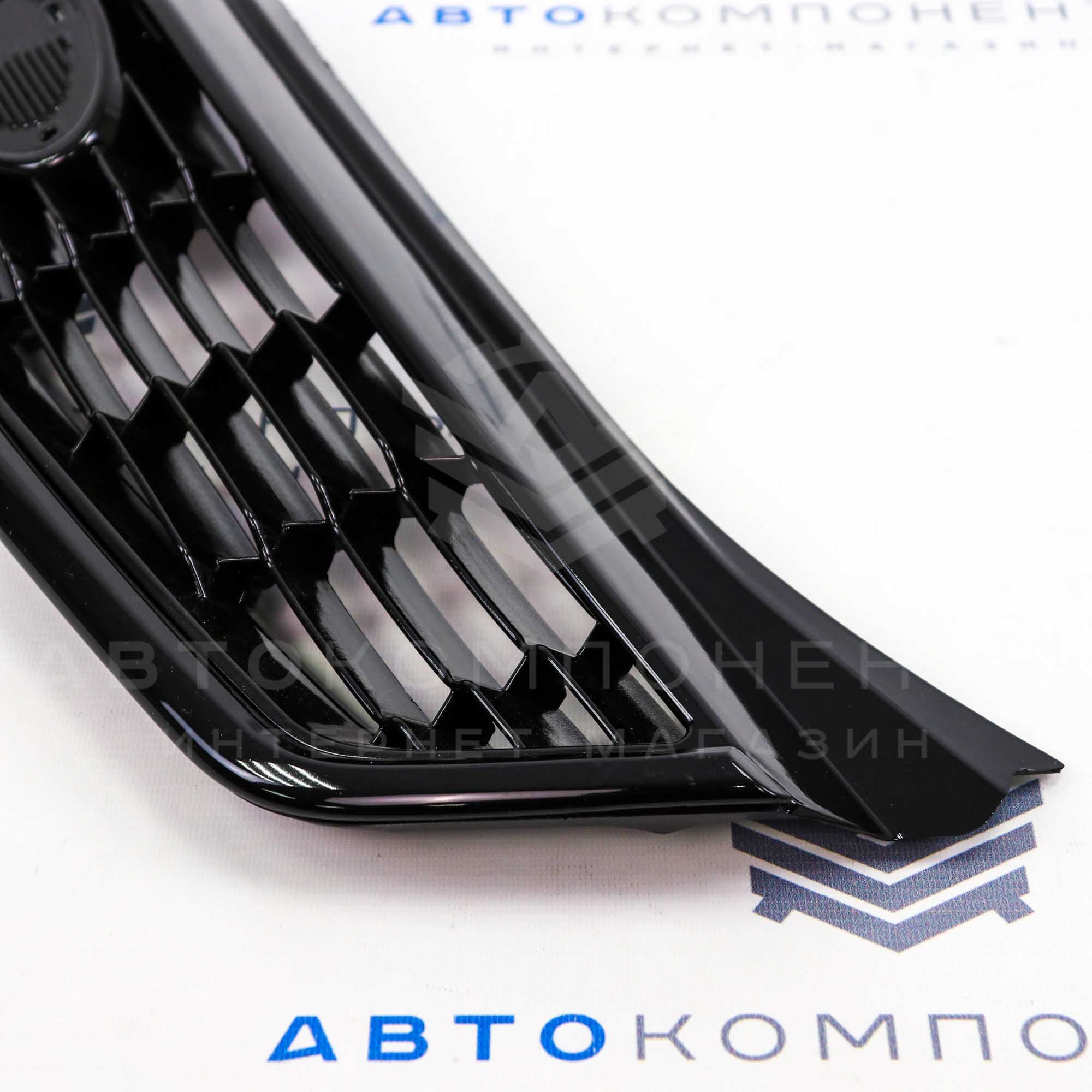 Решетка радиатора "Соты" (в сборе) Лада Приора 2 (черный глянец)
