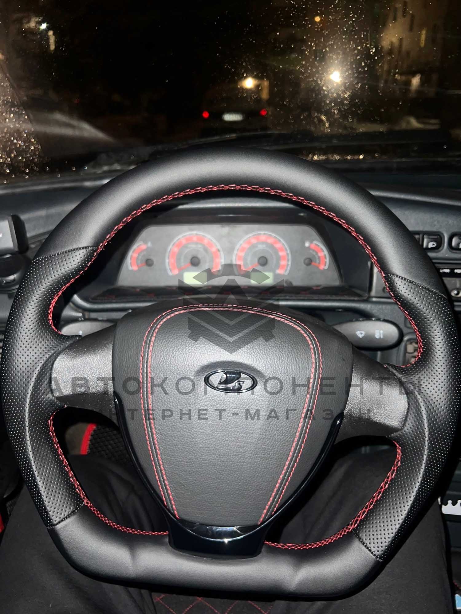 Анатомический руль AMG Приора 2 (в коже) "ШовАвто" ВАЗ 2113, 2114, 2115