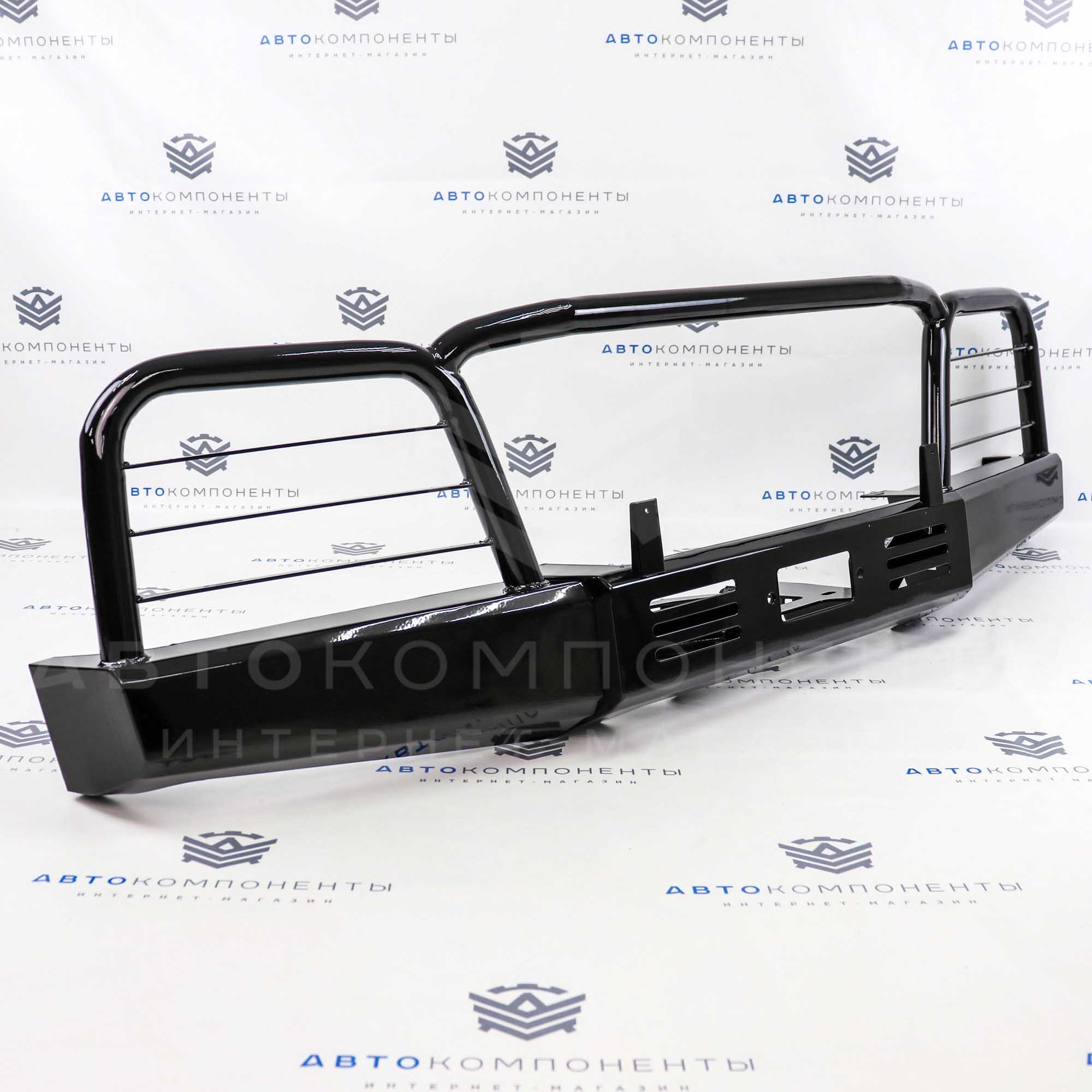 Силовой передний бампер (под лебедку) с доп. защитой двигателя "ТехноСфера" Лада Нива 4х4 (0368, 0369)