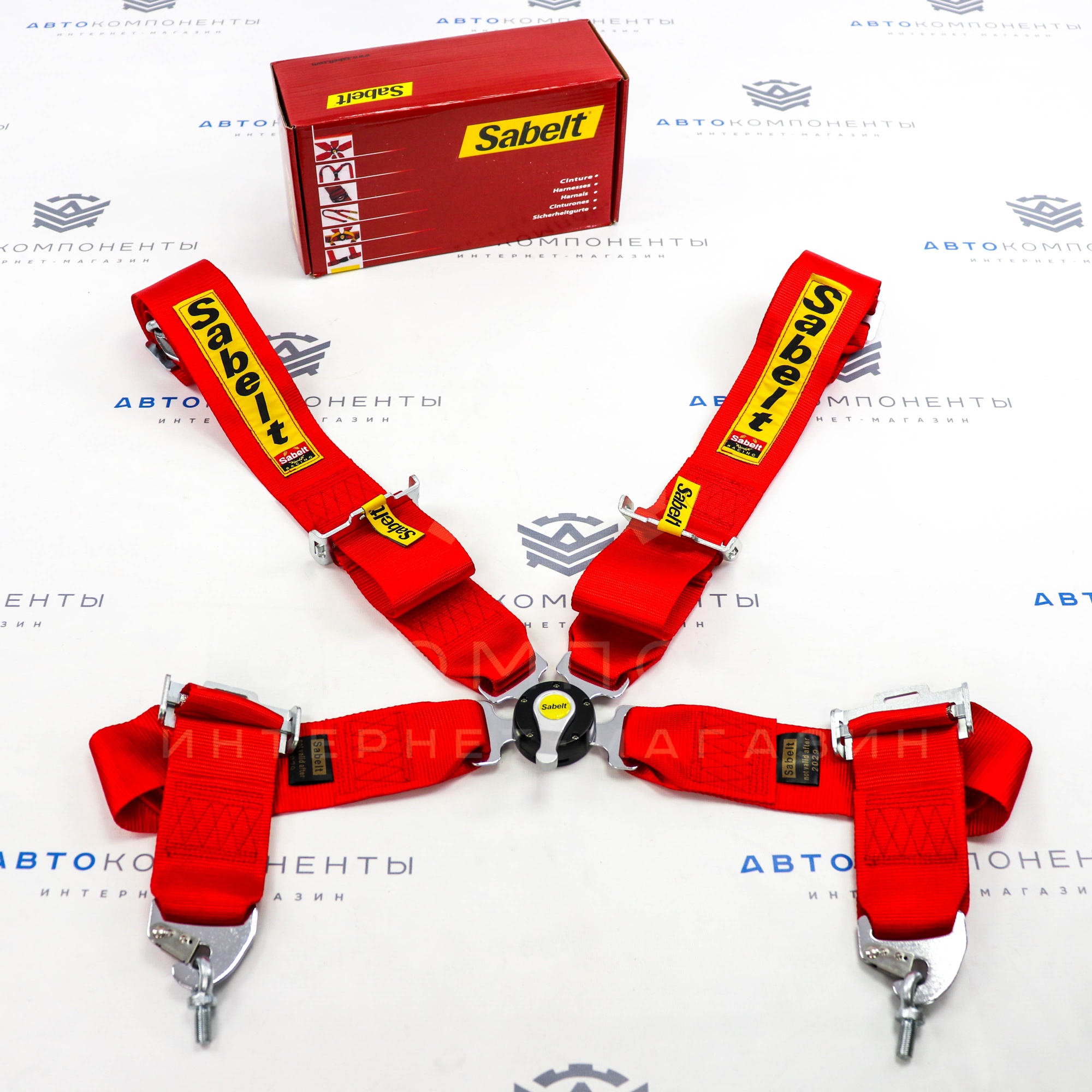 Ремни безопасности SPORT SABELT 4-х точечные (красные)
