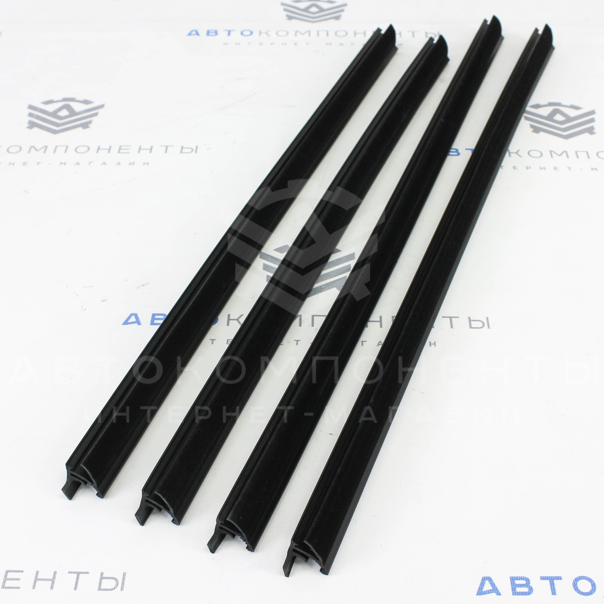 Комплект уплотнителей стекла двери (бархотки) внутренний ВАЗ 2110-2112