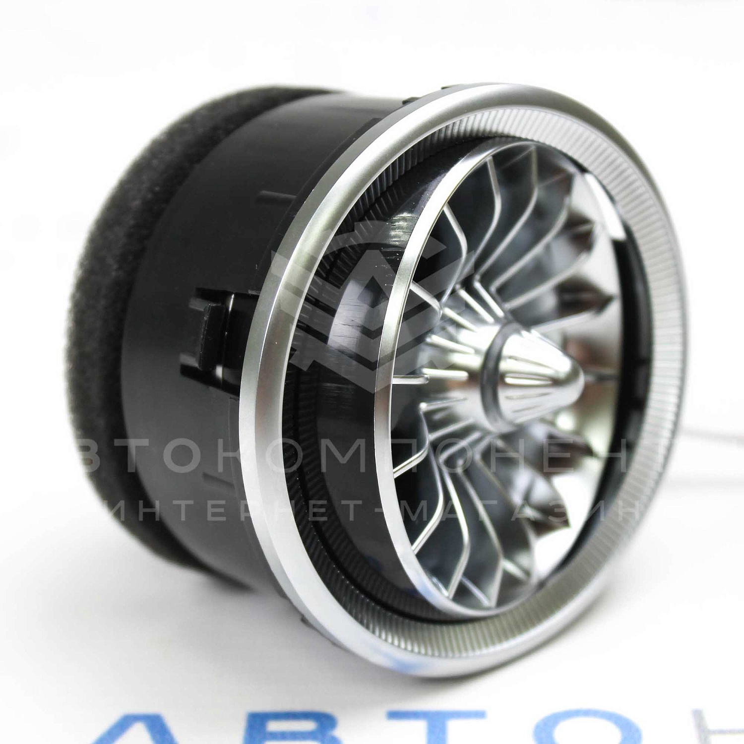 Сопло вентиляции Ferrari (модифицированное) с подсветкой Лада Гранта, Калина 2, Ларгус (серебристое)