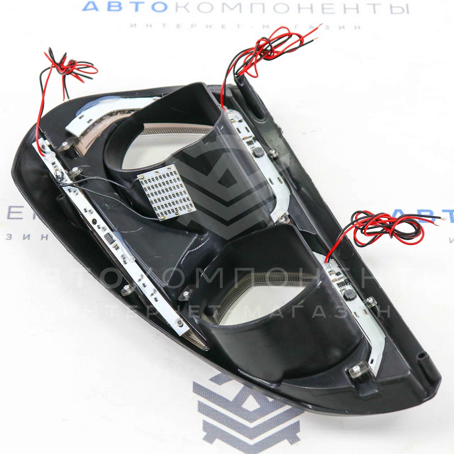 Маски фар Лада Приора в стиле BMW (черные) с поворотниками и ДХО ml234