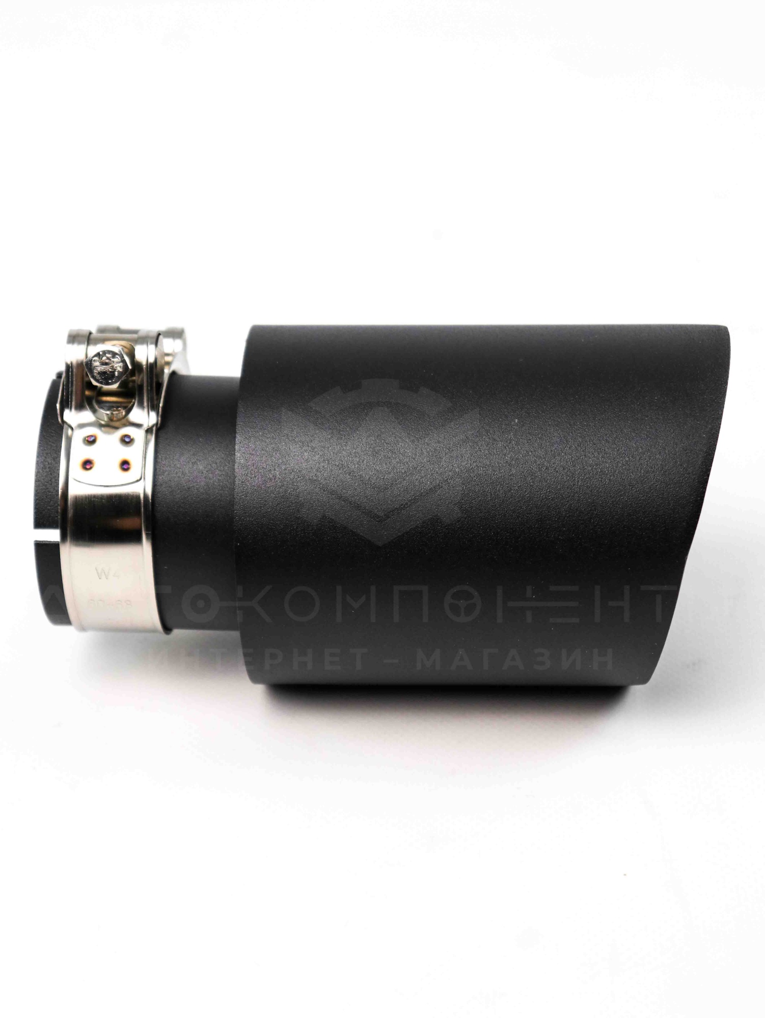 Насадка на глушитель (скошенная, нерж. сталь) 63х89мм (черный мат)