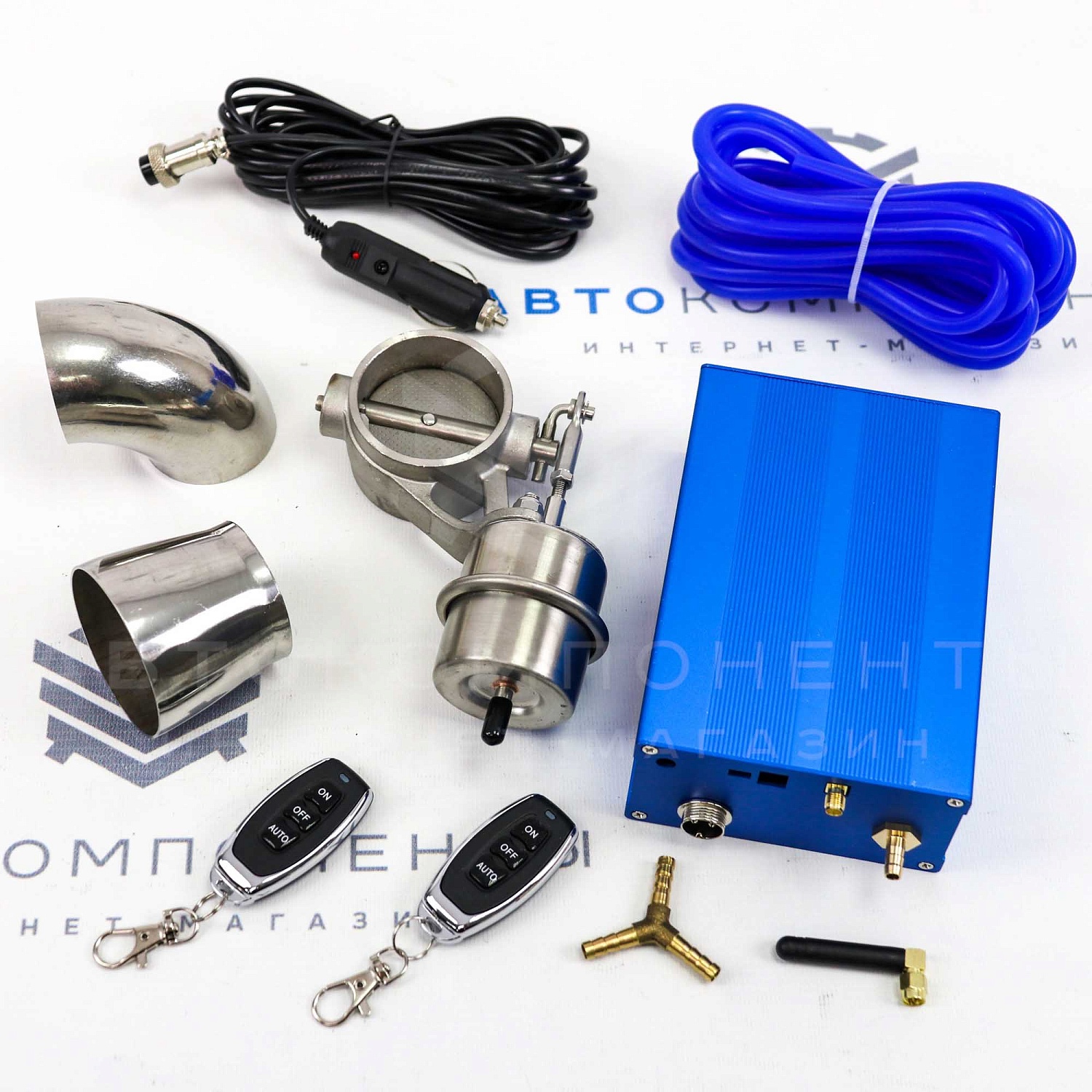 Комплект управляемого выхлопа (вакуумная заслонка 51мм) с пультом ДУ