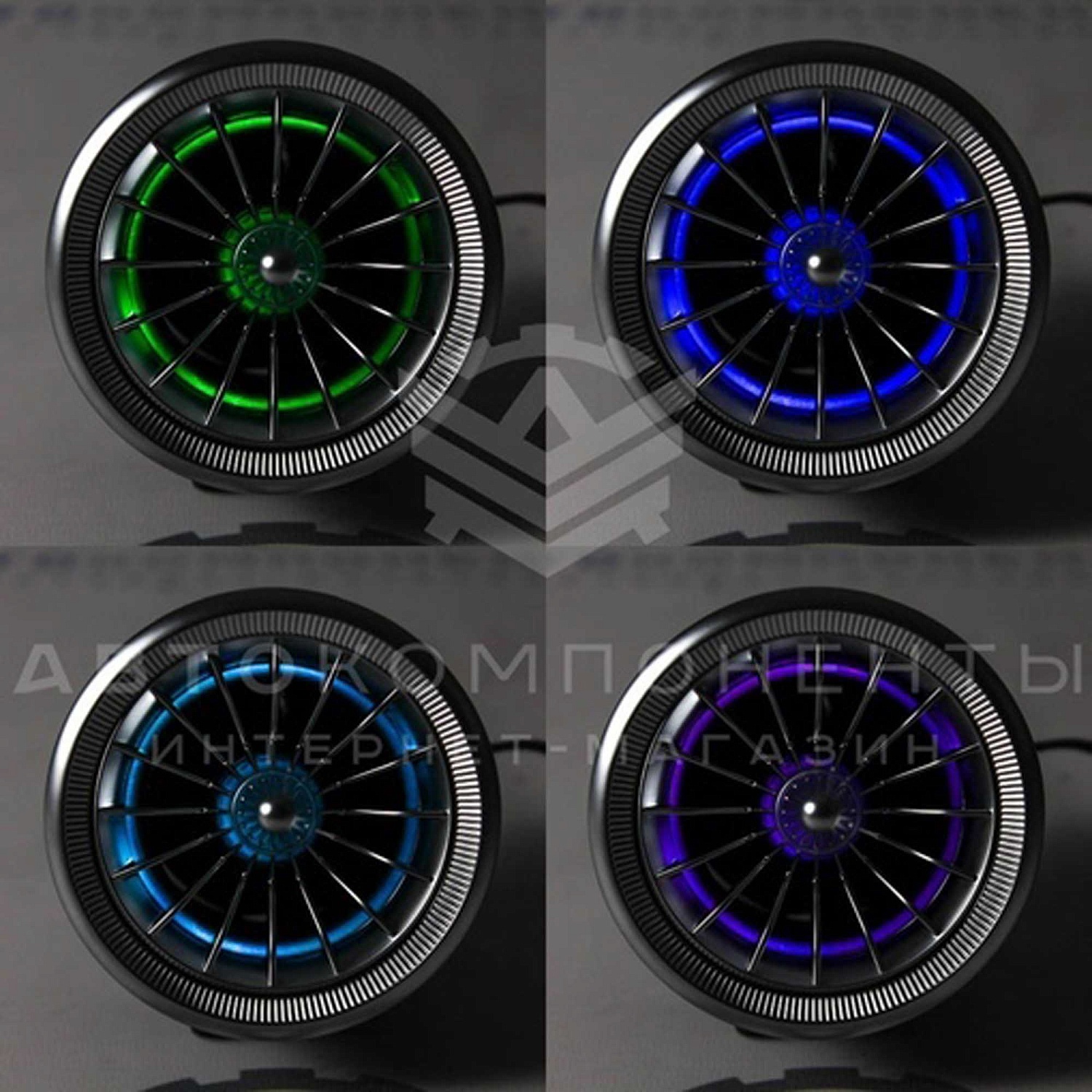 Сопло вентиляции Ferrari (модифицированное) с подсветкой Лада Гранта, Калина 2, Ларгус (серебристое)