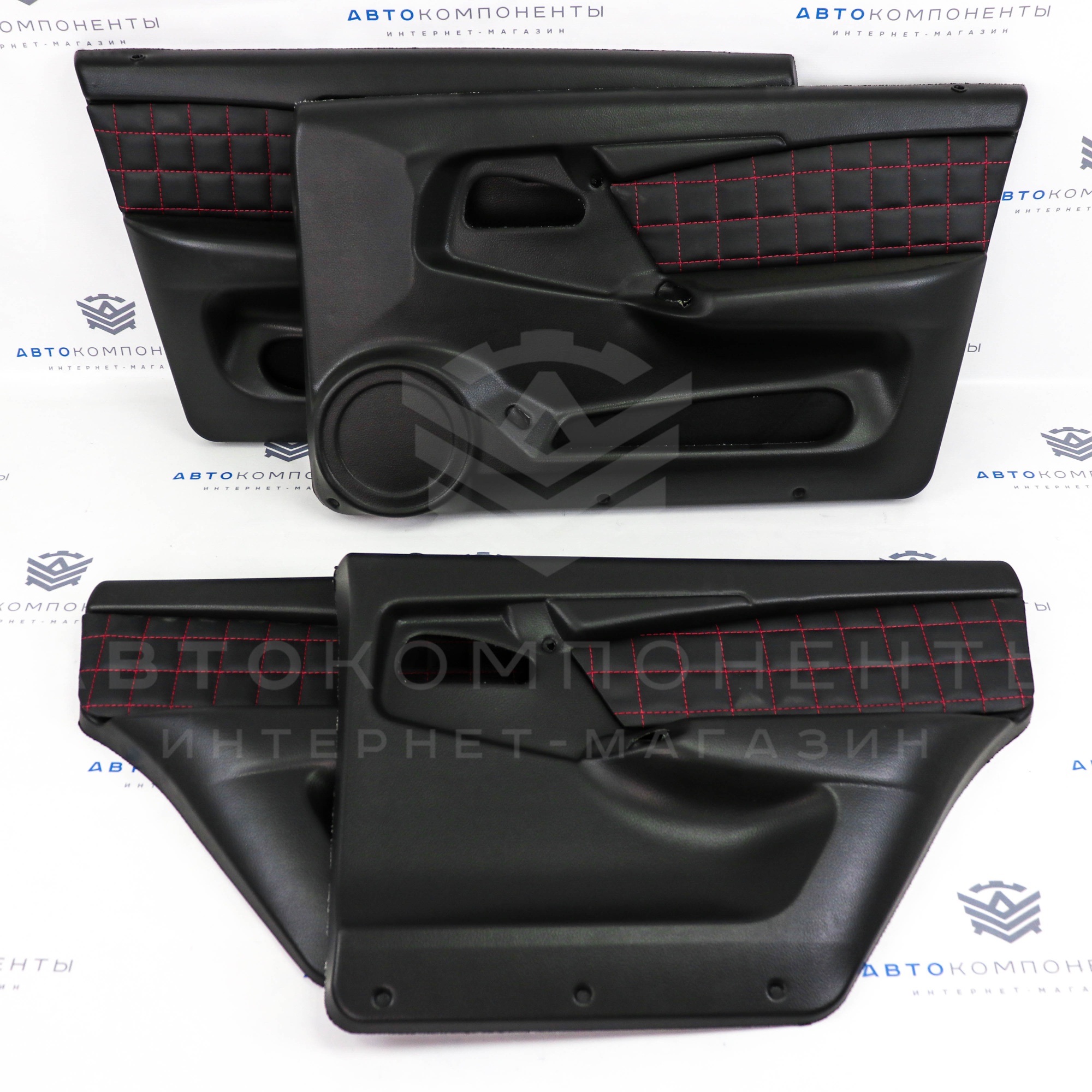 Евро-обшивки (карты дверей) ВАЗ 2114-2115 с вставками "Квадрат прямой"