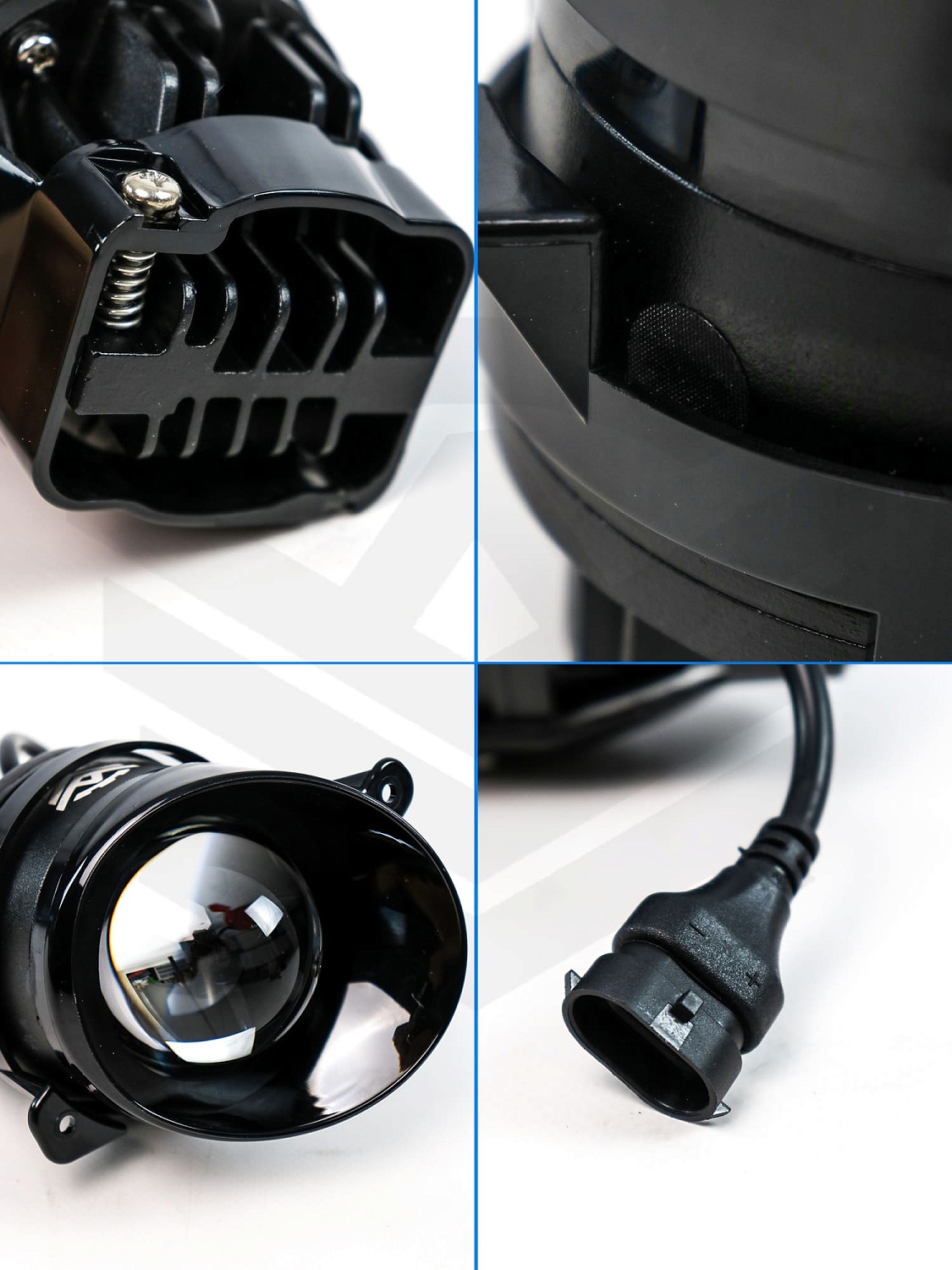 Противотуманные светодиодные фары (ПТФ) BI-LED с линзами 50W (3 дюйма) Лада Калина, Гранта, Ларгус