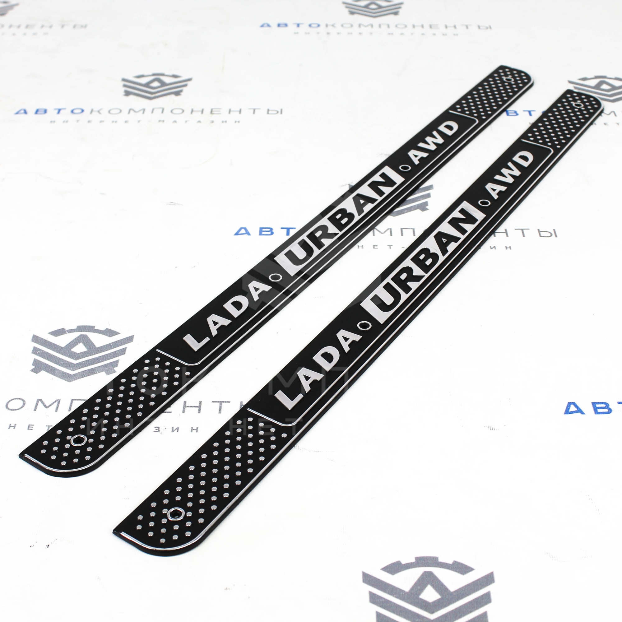 Накладки на проемы дверей (пластиковые) с хром надписью «LADA Urban AWD» Лада Нива 4Х4