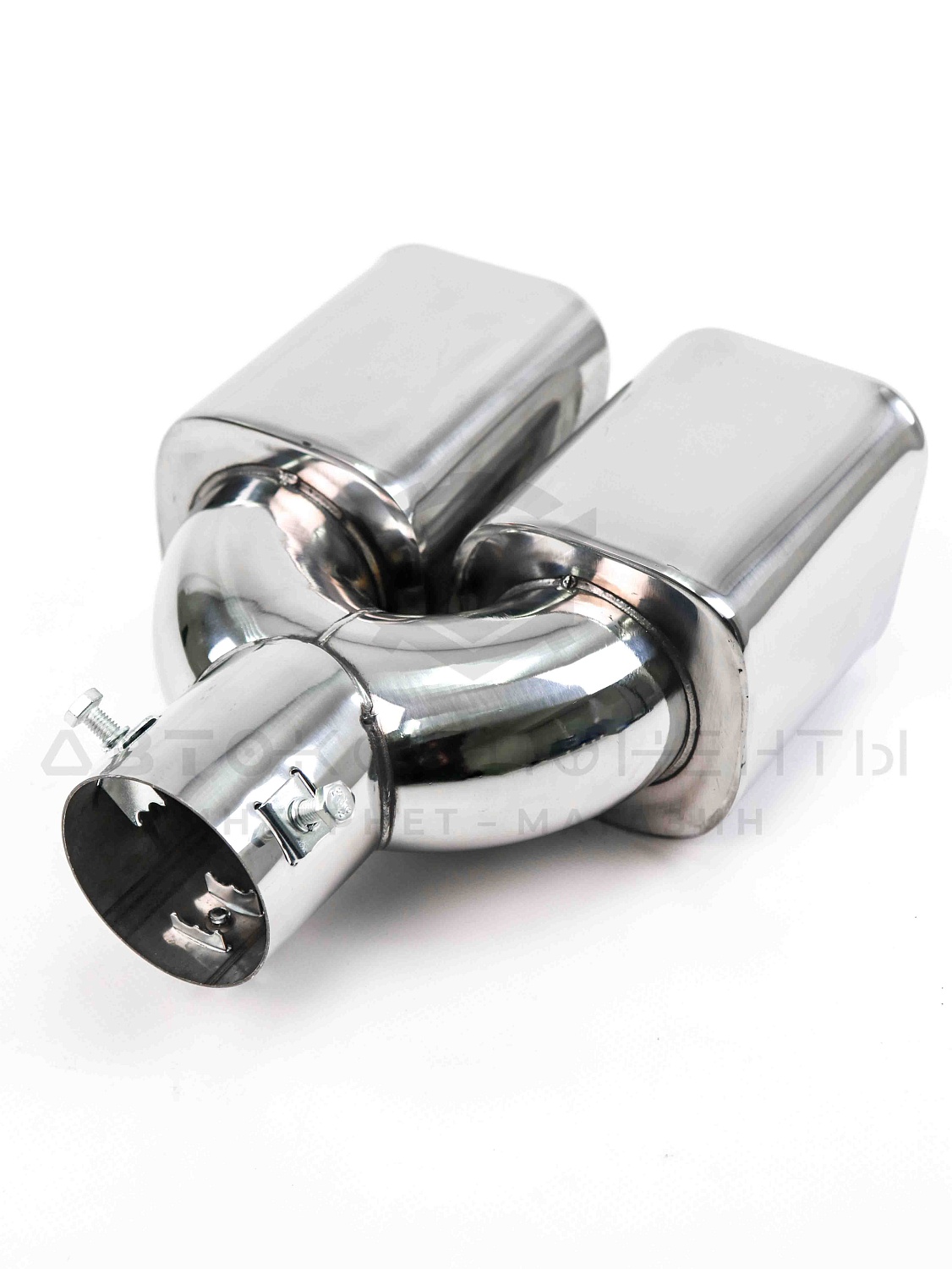 Насадка на глушитель двойная квадратная (хром)