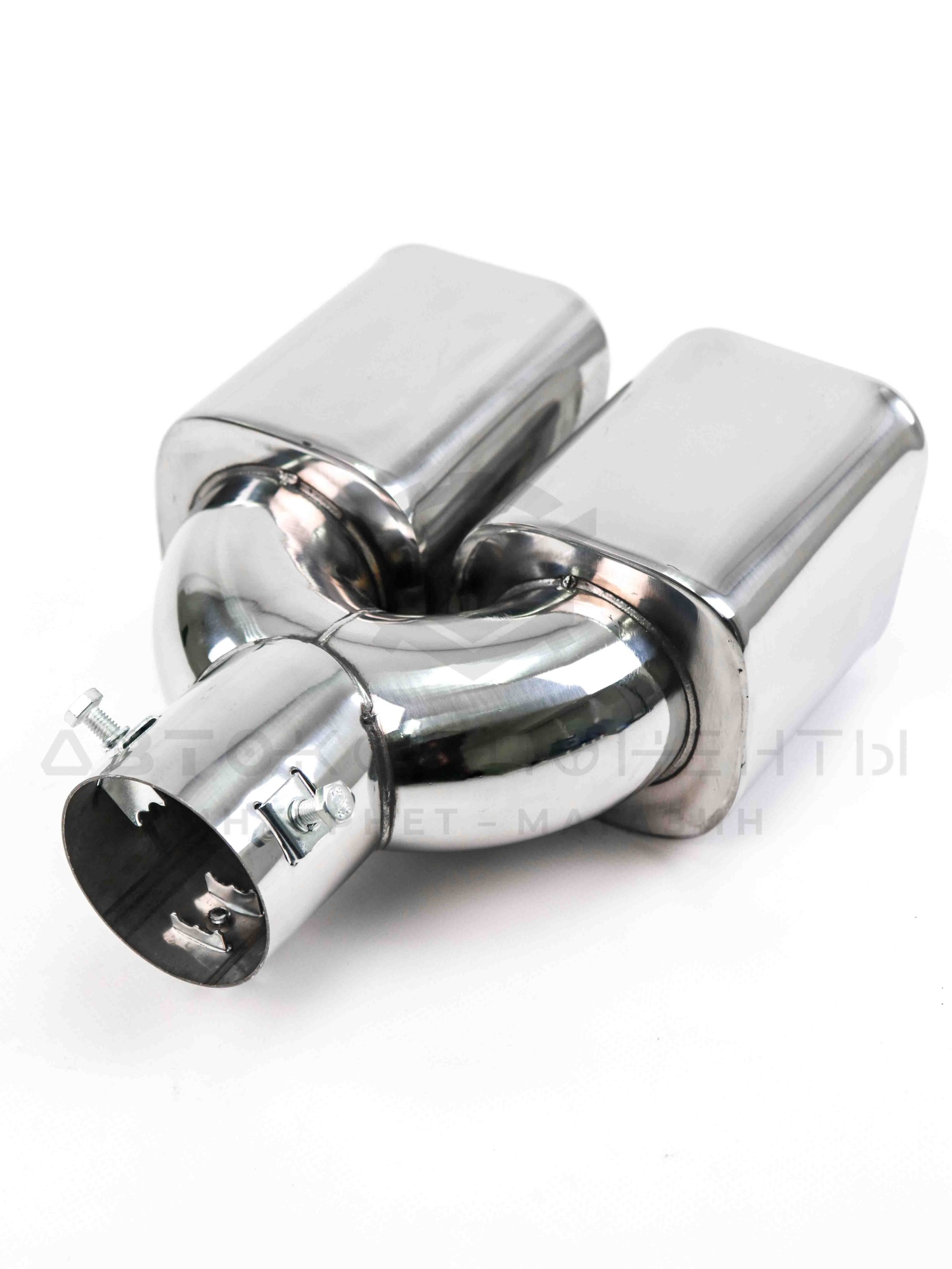 Насадка на глушитель двойная квадратная (хром)