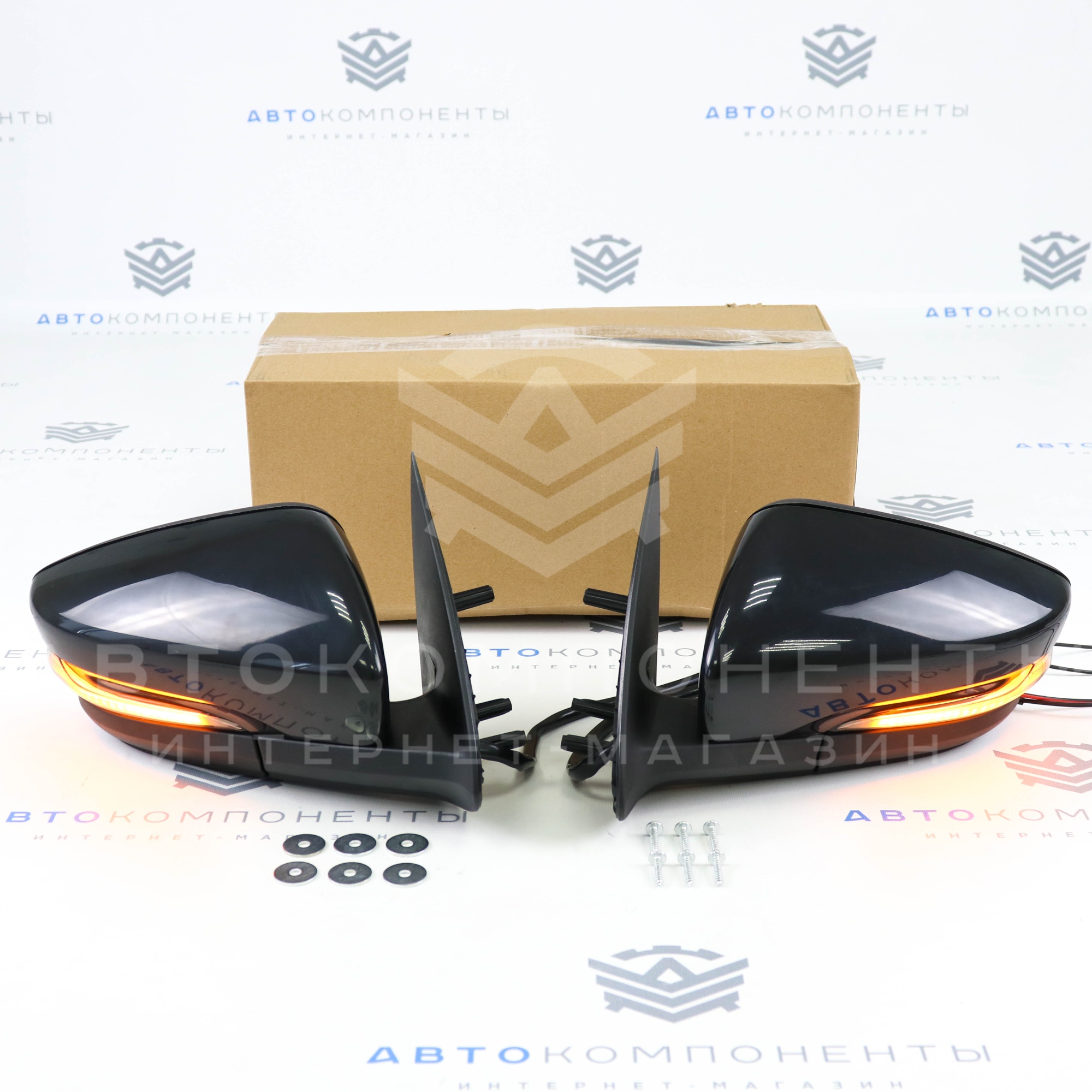 Электрические зеркала с бегающими повторителями "Best Partner" Лада Гранта, Калина 2 в цвет кузова