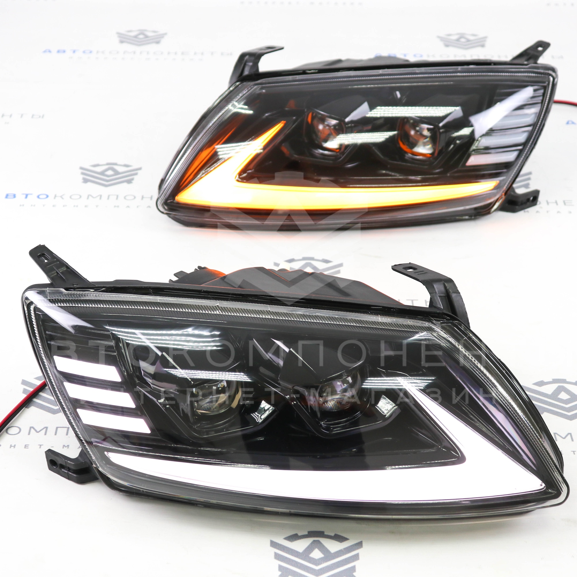 Фары Лада Гранта в стиле LEXUS с BI-LED линзами, бегающими поворотниками и ДХО