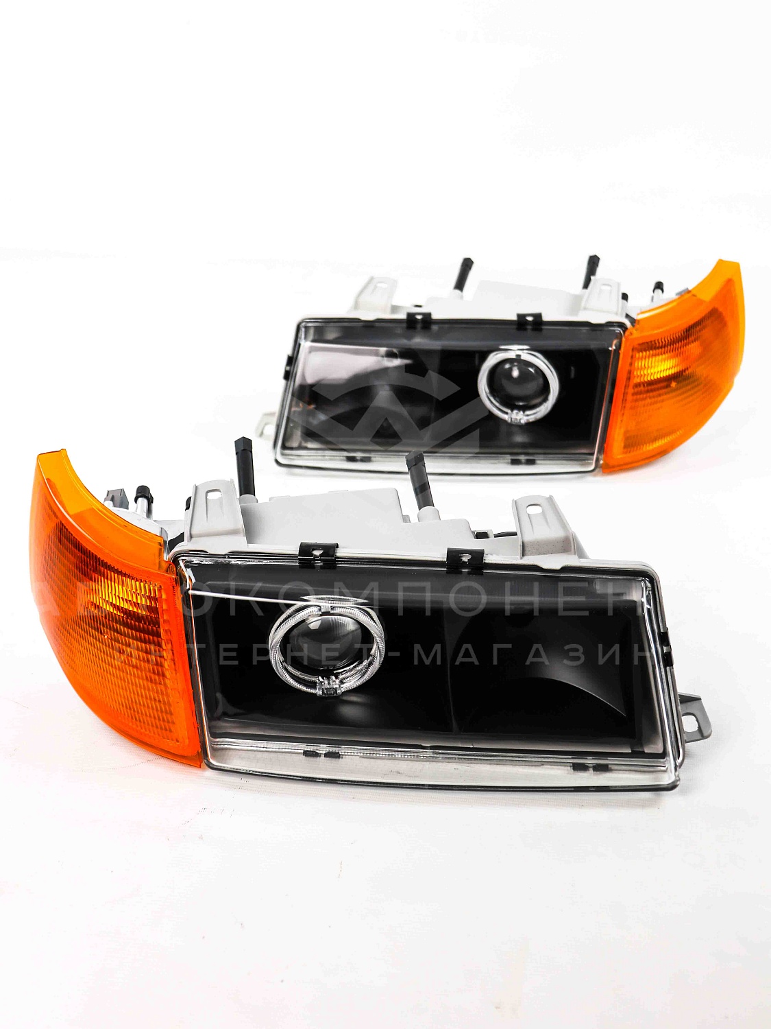 Фары с линзами (ангельские глазки, черная маска) ВАЗ 2110-2112