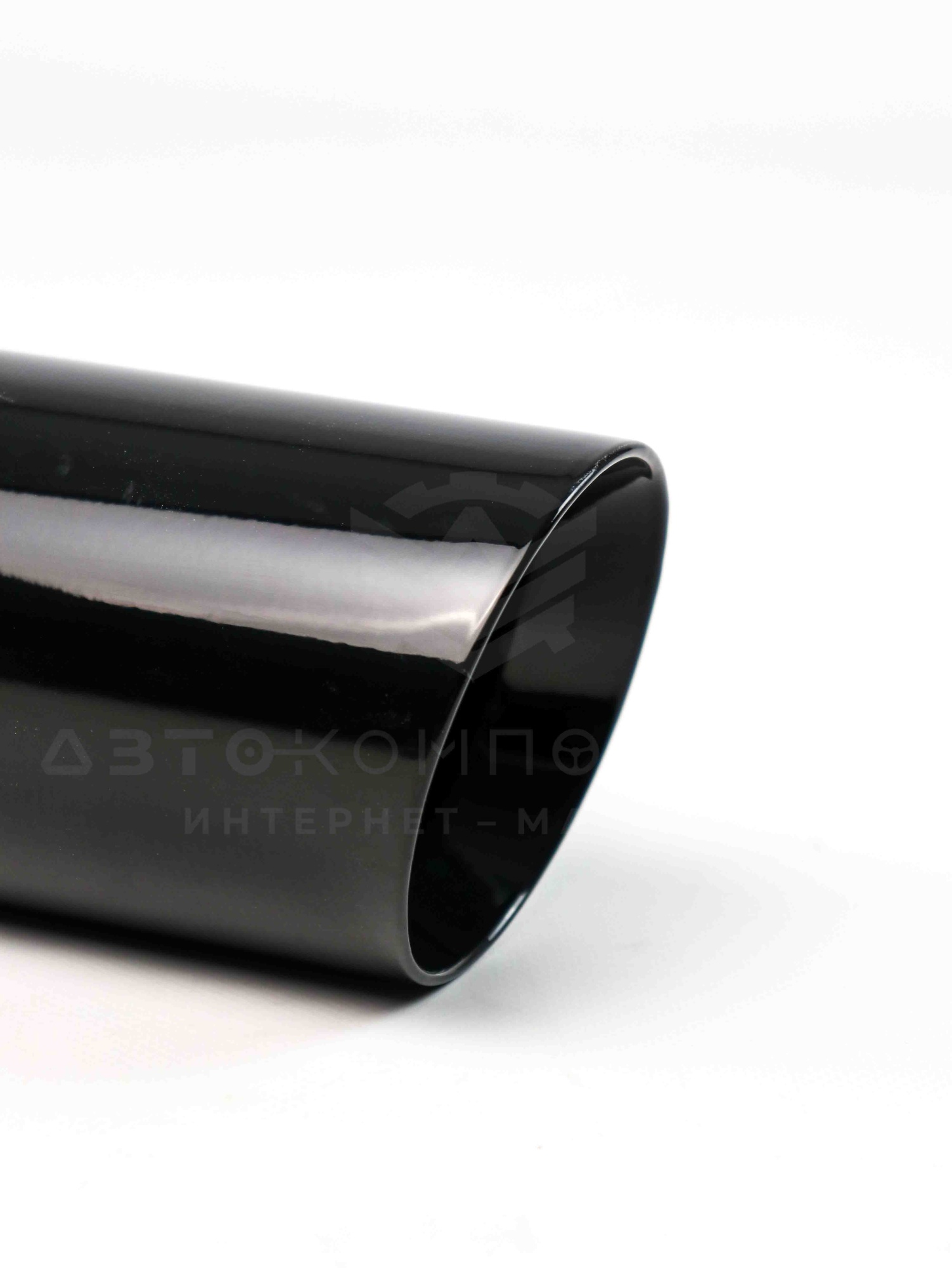 Насадка на глушитель (скошенная, нерж. сталь) 63х89мм (черный глянец)