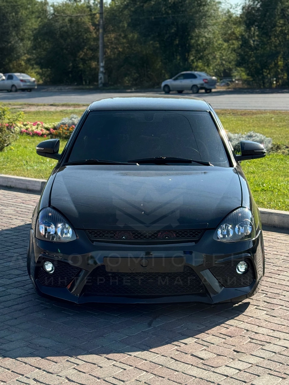 Фары Лада Приора 2 (аналог) H15, черные маски