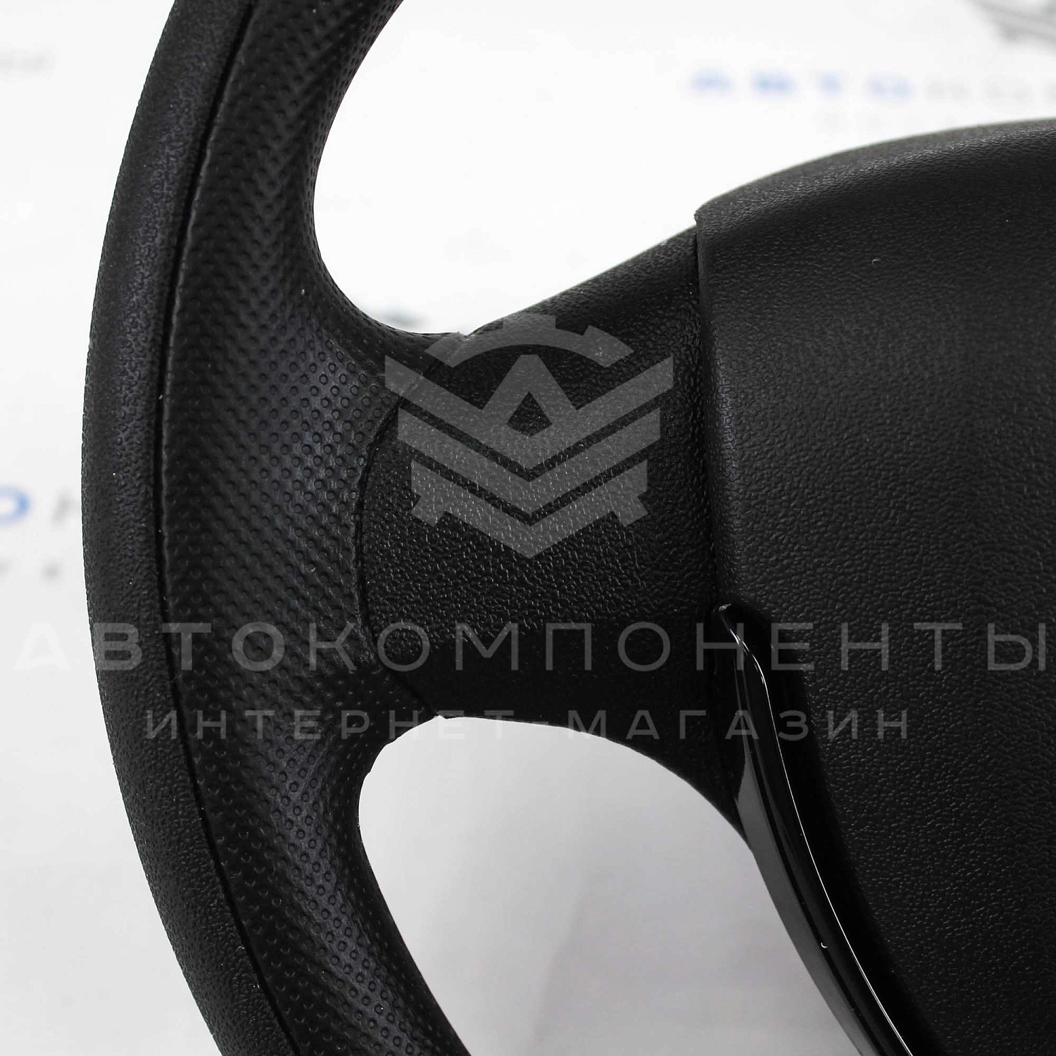 Руль (круглый) в стиле Приора 2 для ВАЗ 2108-21099, 2110-2112 (панель с/о) (чёрный лак)