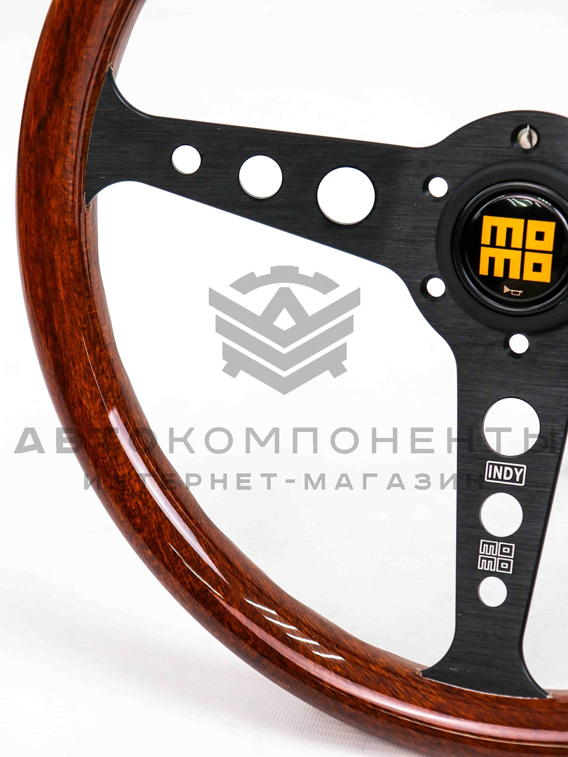 Руль спортивный (без вылета) "MOMO" Heritage Indy Black Wood (темное дерево)