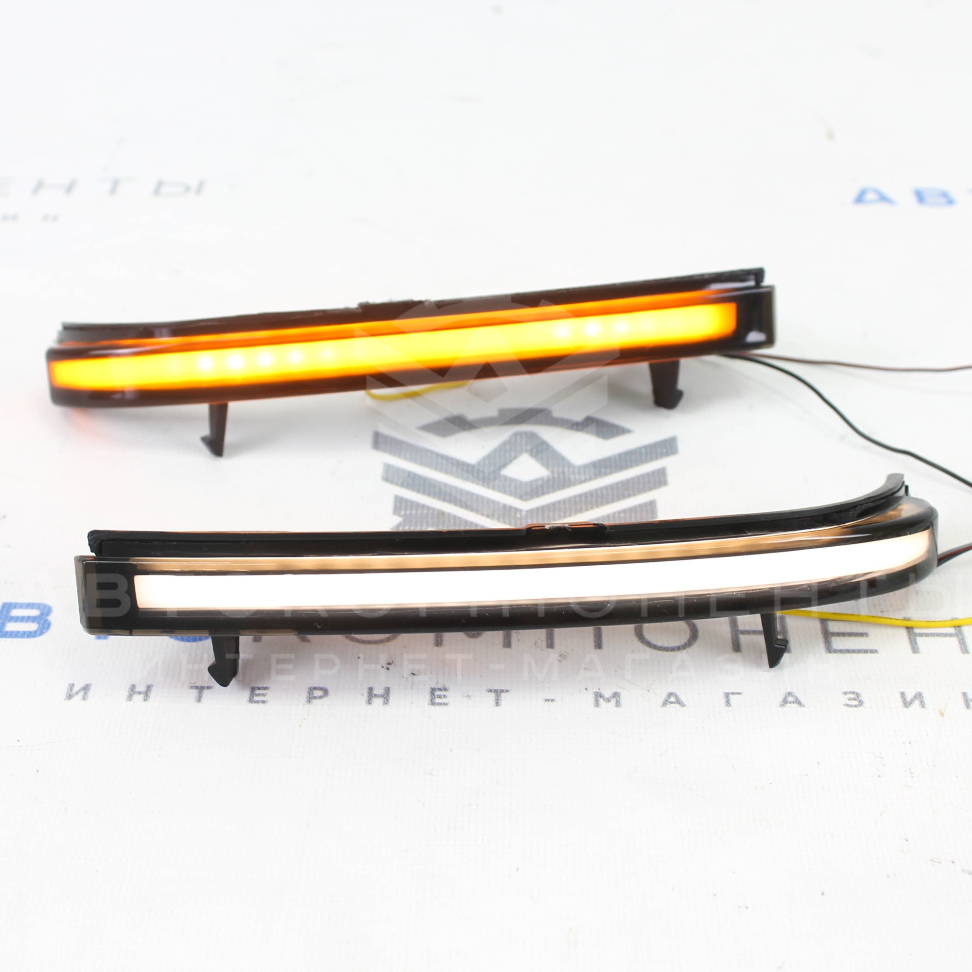 Повторители зеркал Лада Приора с бегающим поворотником "White Мульти" (тонированные) (ML084)