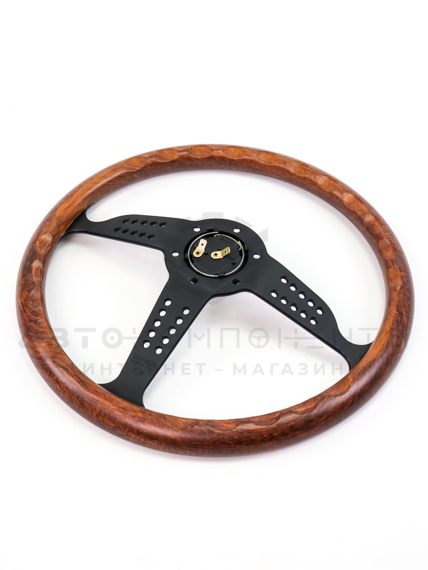 Руль спортивный (без вылета) "MOMO" Heritage Grand Prix Style (темное дерево)