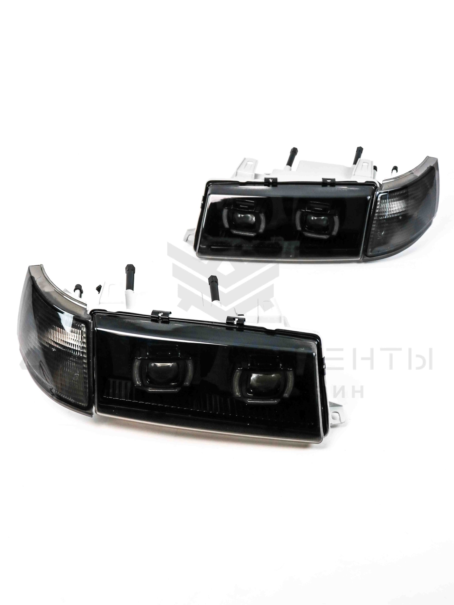 Светодиодные фары в стиле “BMW” v2.0 с ДХО (4 Bi-LED линзы) ВАЗ 2110-2112 (тонированные)