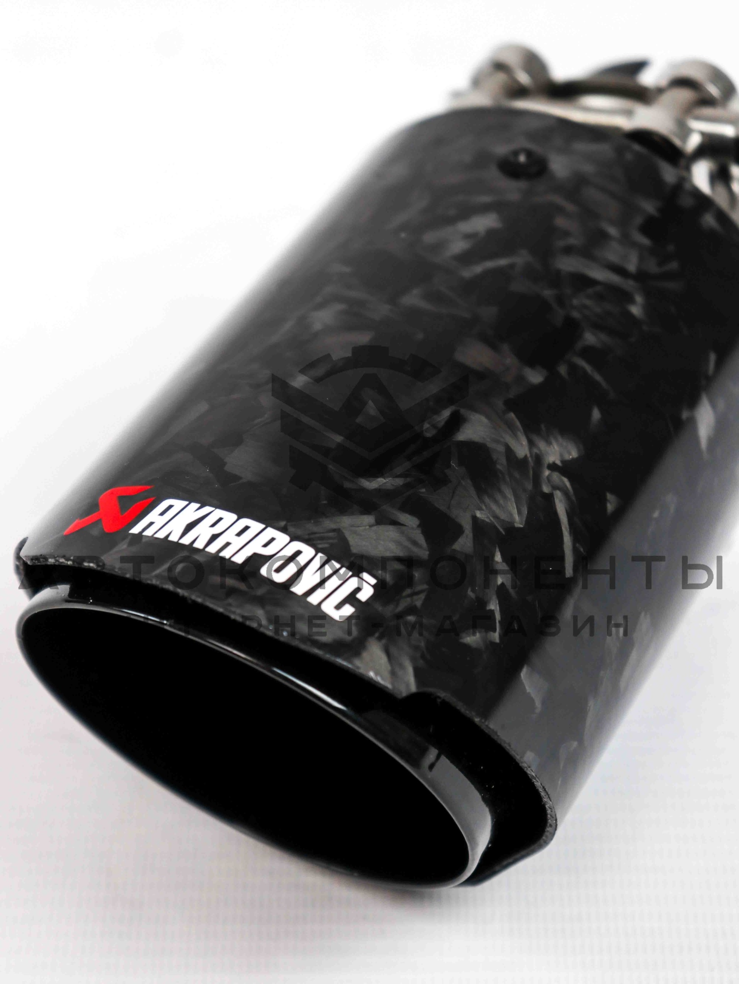 Насадка на глушитель AKRAPOVIC (открытого типа) 51-89мм (кованый карбон, черная)