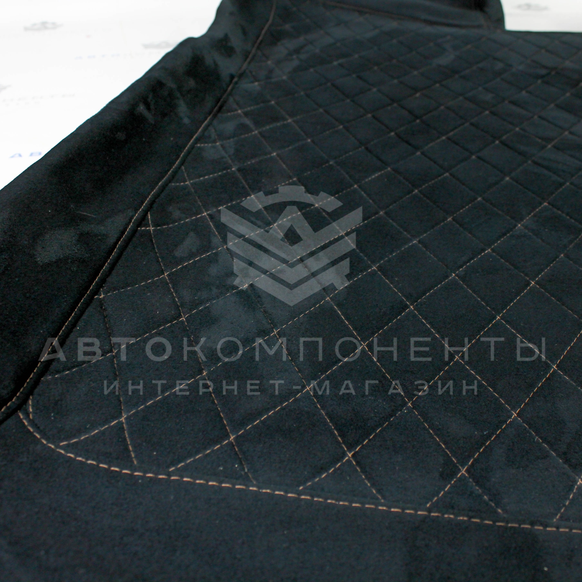 Потолок Лада Приора (седан) в алькантаре с прострочкой "Ромб"