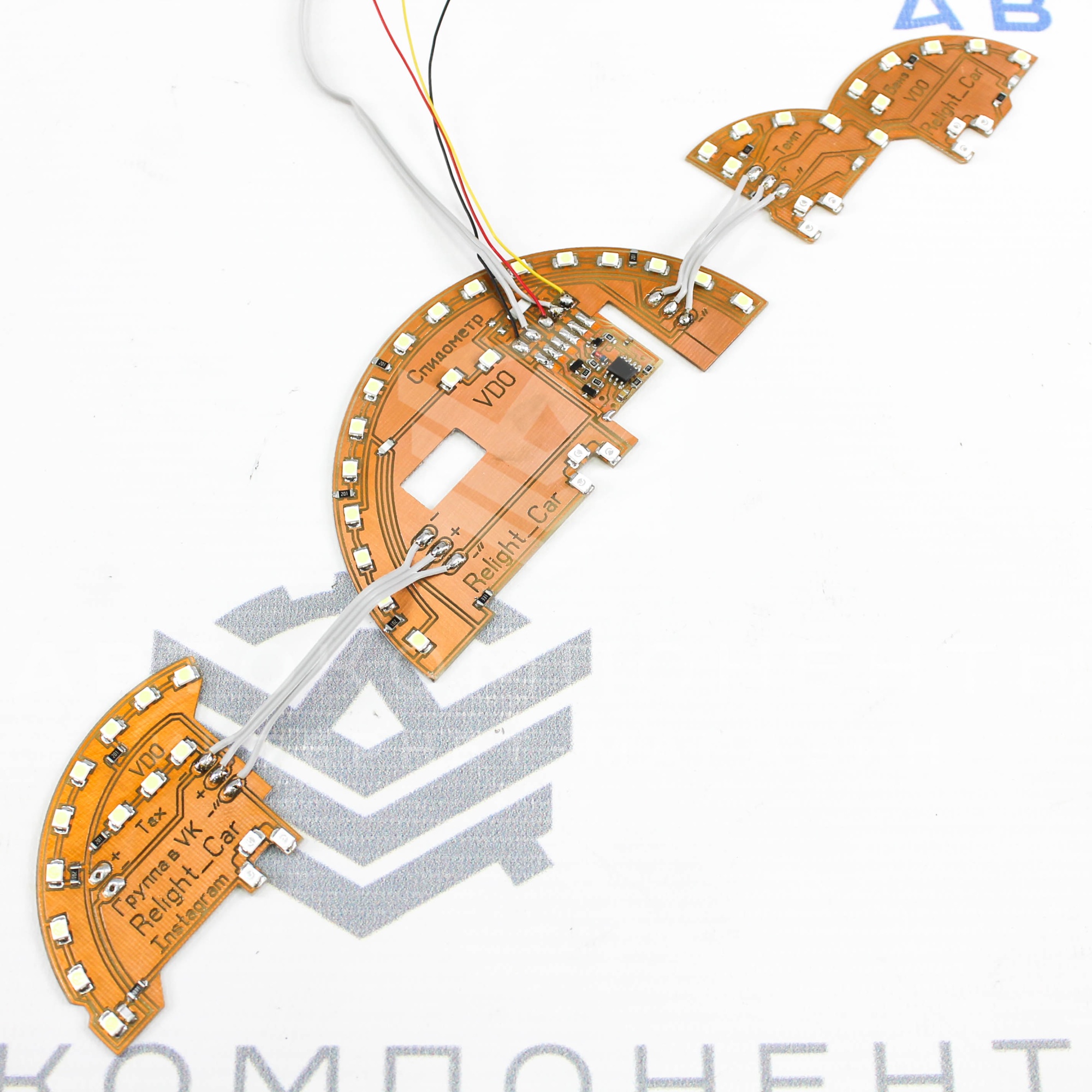 Светодиодная пересвеченная (красно-белая) плата АП/Счетмаш ВАЗ 2110 Евро, Приора, Калина