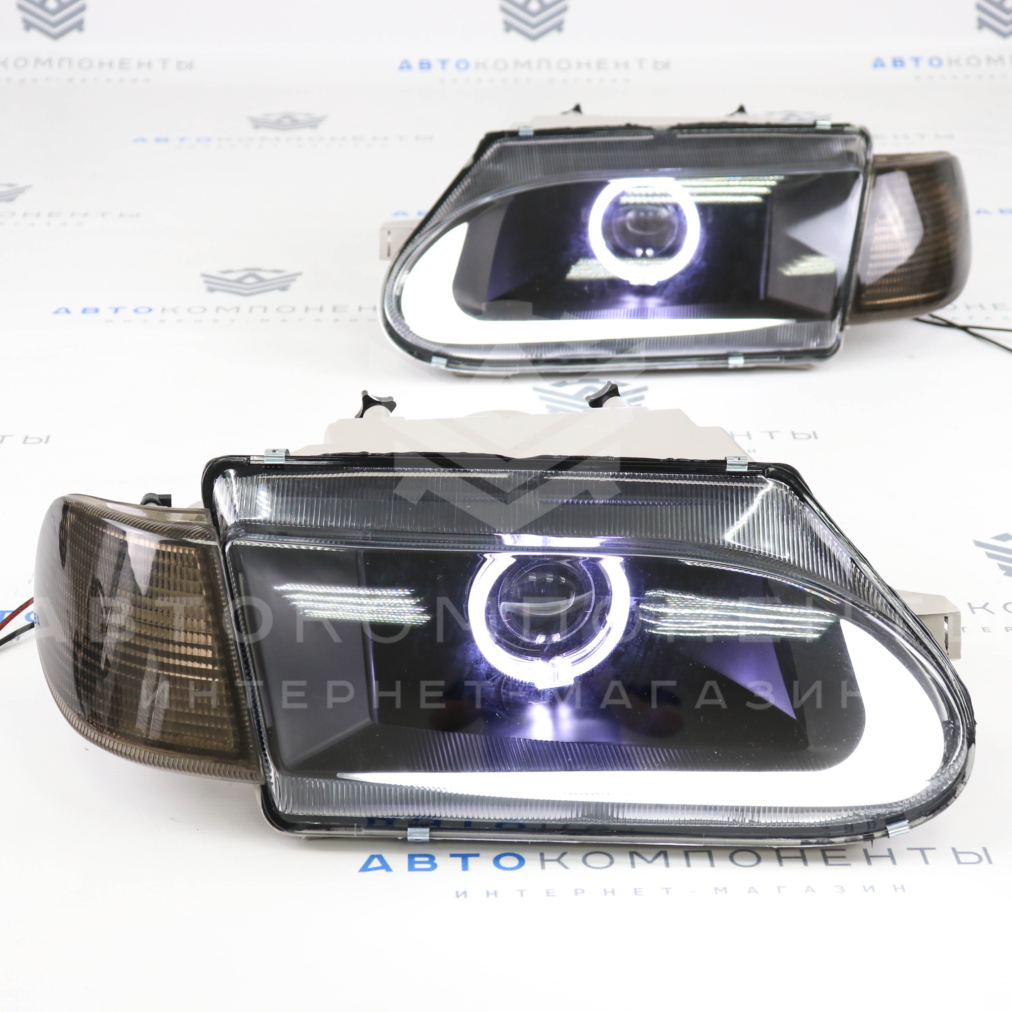 Фары с поворотником «NIKE» с би-линзой ВАЗ 2113, 2114, 2115 (тонированные поворотники)