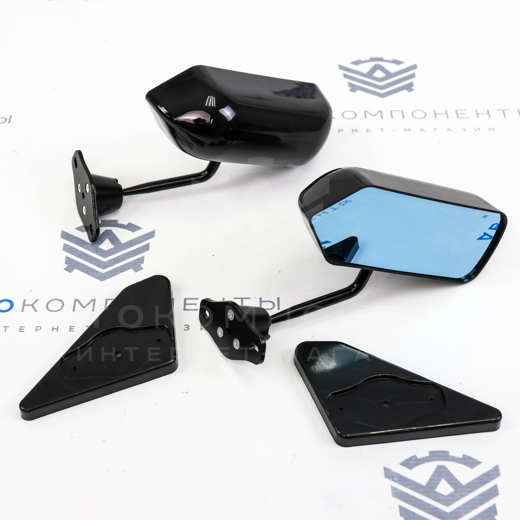 Универсальные боковые зеркала заднего вида "F3" (черные)
