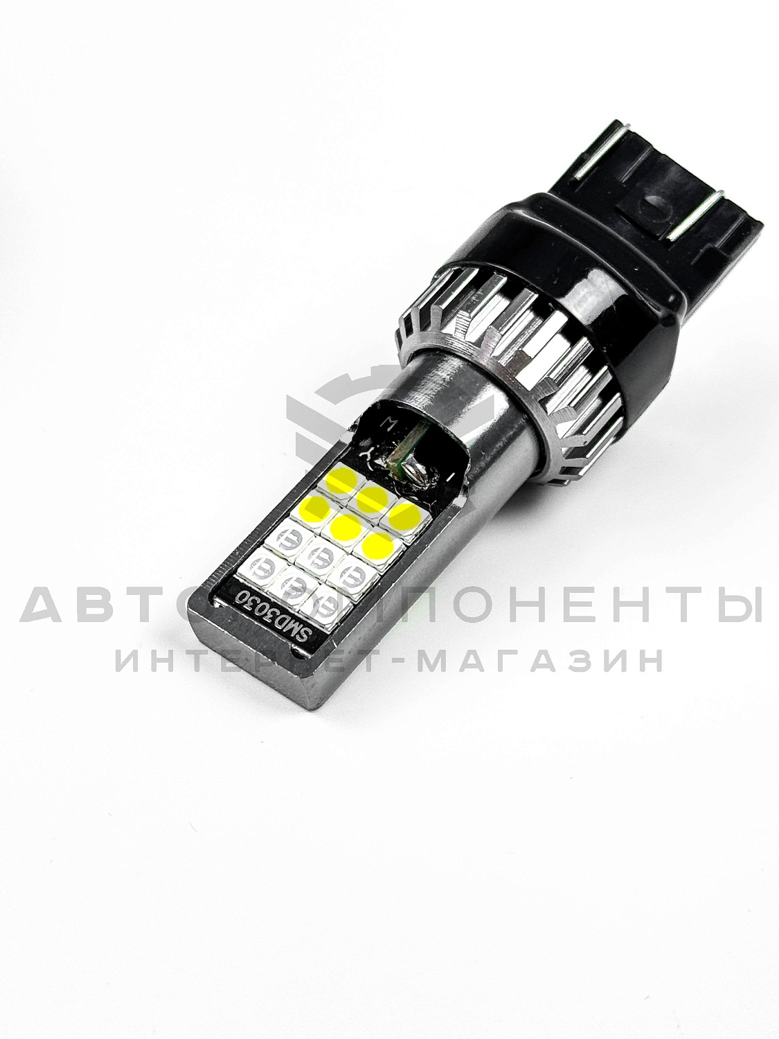 Светодиодные лампы с приветствием W21/5W T20 (синий-белый) (2шт)