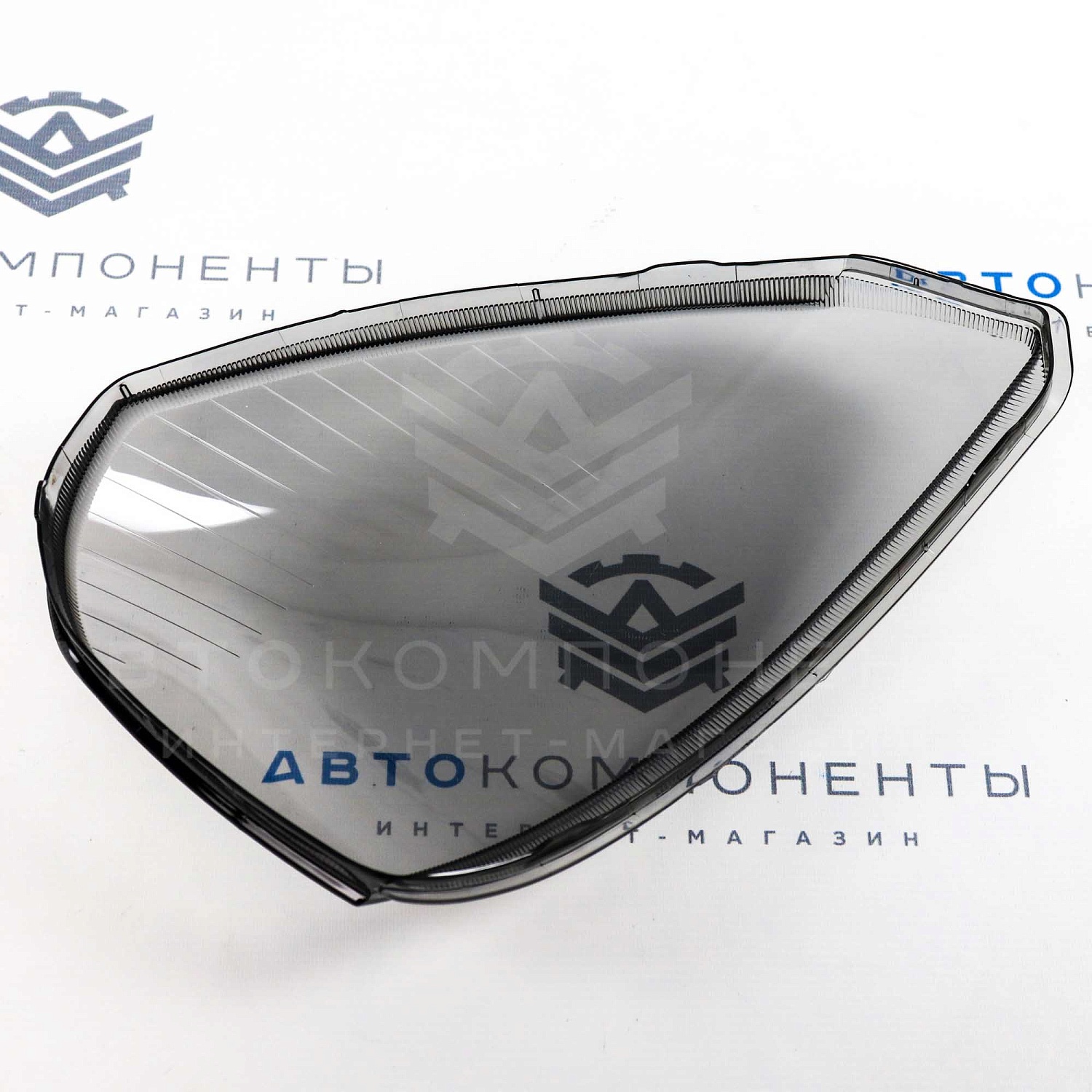 Гладкие стекла фар (пластик, тонированные) Лада Приора