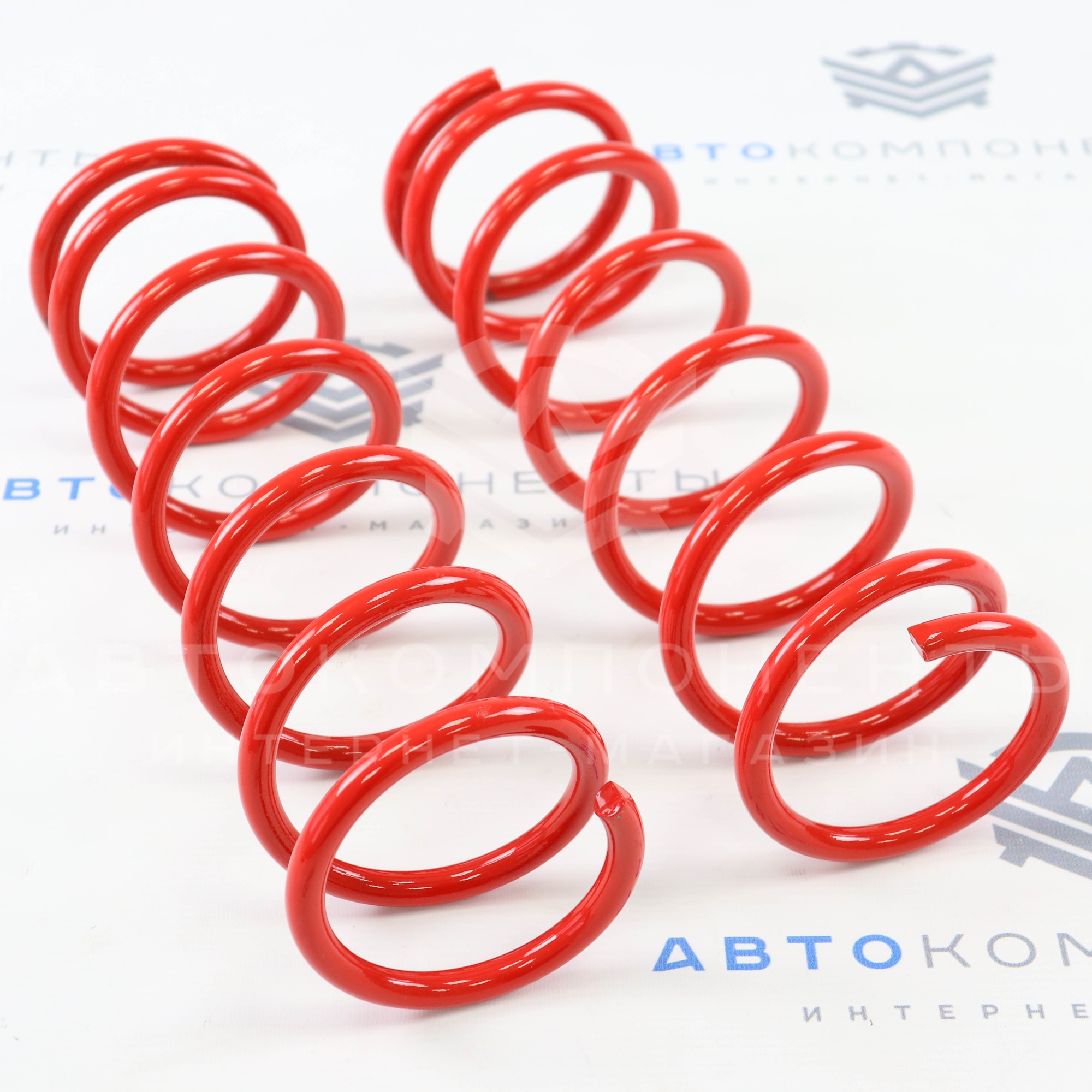 Пружины задние "ТЕХНОРЕССОР"  ВАЗ 2108-21099, 2113-2115, Калина, Гранта, Приора Драйв с занижением -30 (красные)