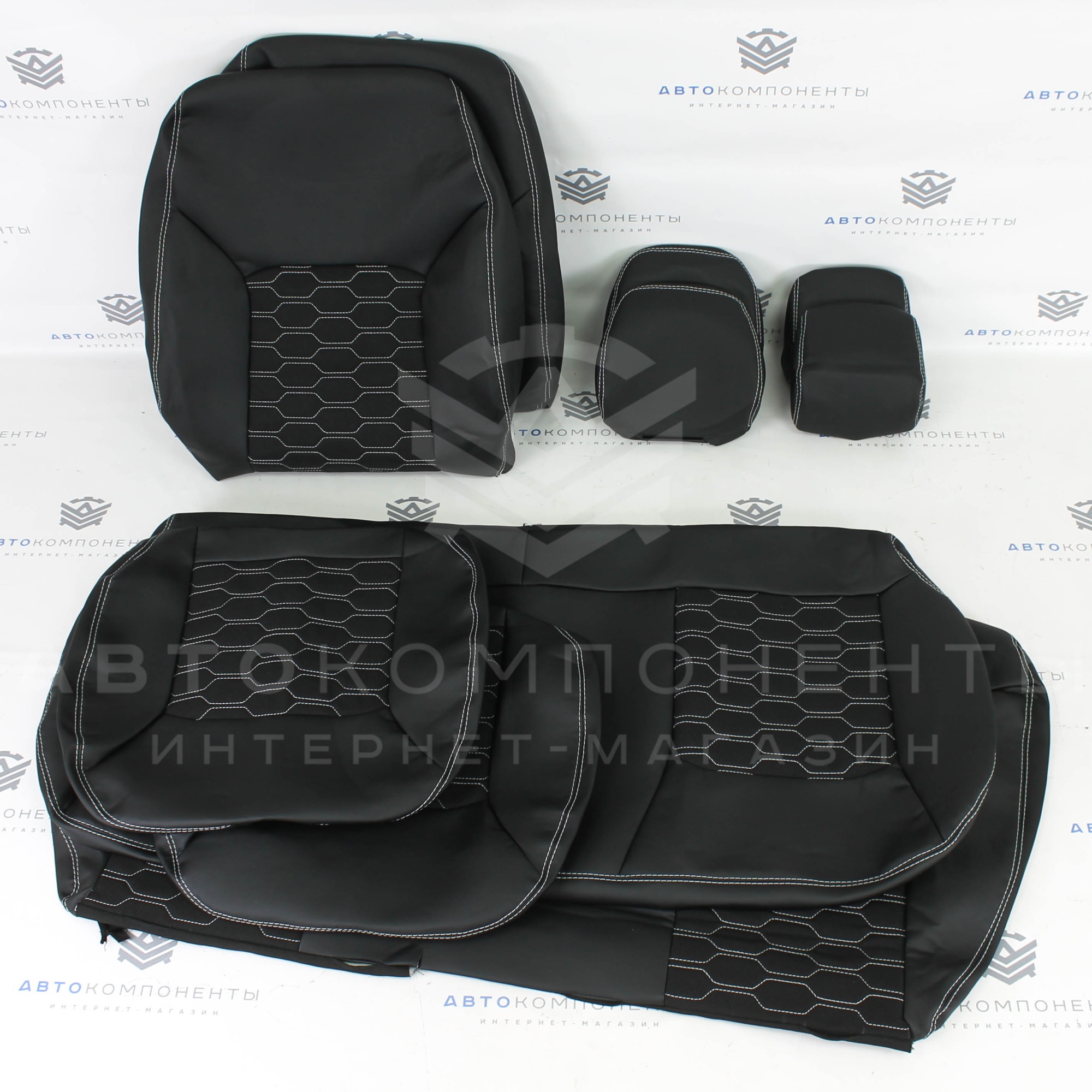 Обивки сидений Лада Гранта FL с прострочкой "Соты"