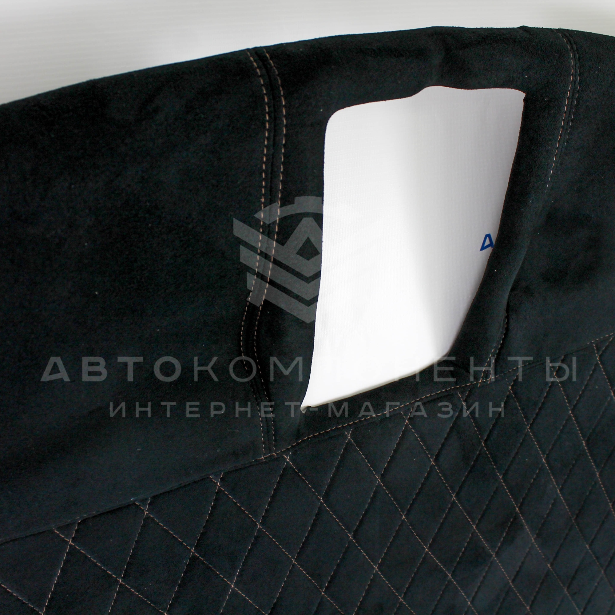 Потолок Лада Приора (седан) в алькантаре с прострочкой "Ромб"