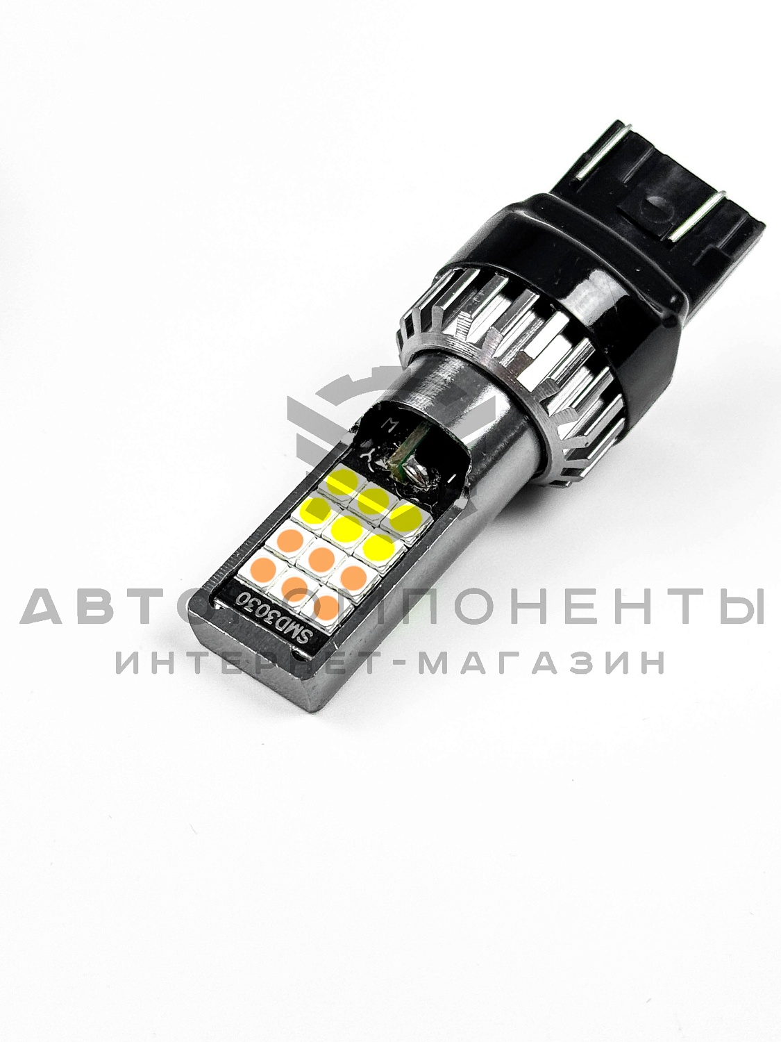 Светодиодные лампы с приветствием W21/5W T20 (красный-белый) (2шт)