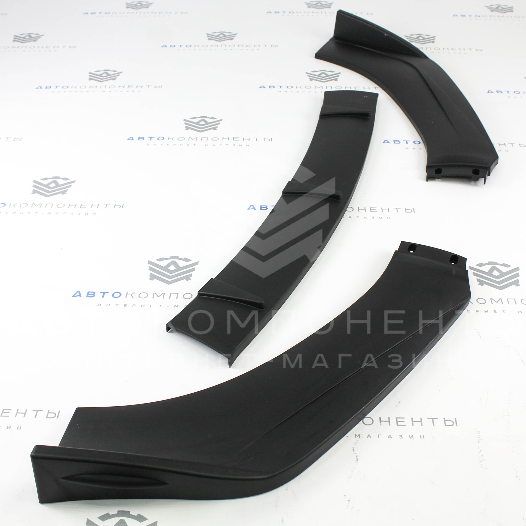 Универсальный сплиттер (губа бампера) "Sal-Man" черный мат ver.2