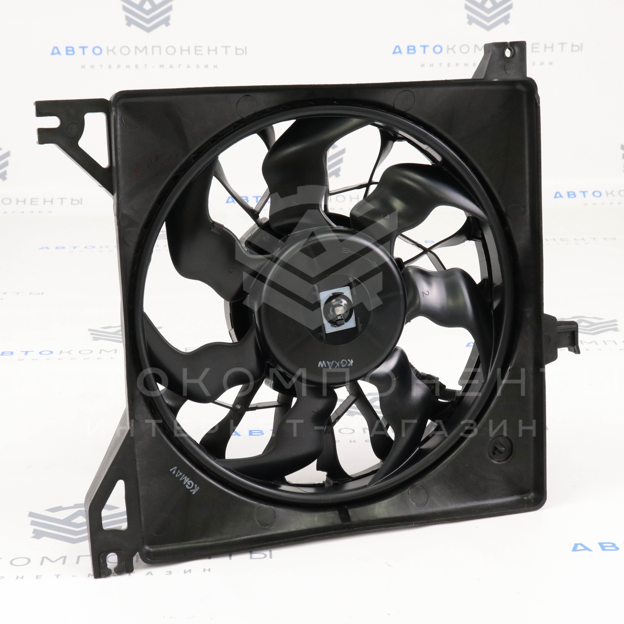 Электровентилятор охлаждения с кожухом Лада Гранта, Калина 2 (без кондиционера) до 2016 года выпуска