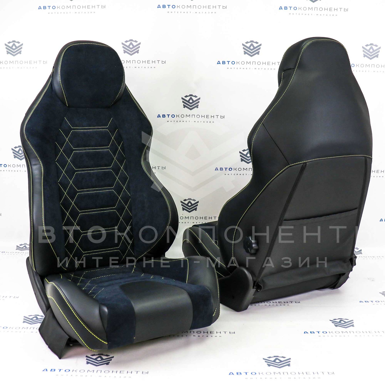 Анатомические сиденья (в сборе) с прострочкой "Кобра" Лада Калина 2 (хэтчбек)