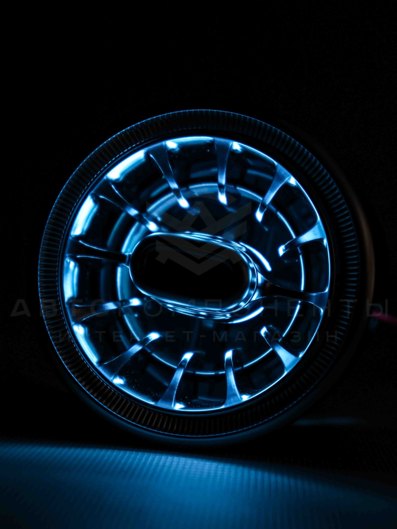 Сопло вентиляции AMG (модифицированное) с подсветкой Лада Гранта, Калина 2, Ларгус (серебристое)