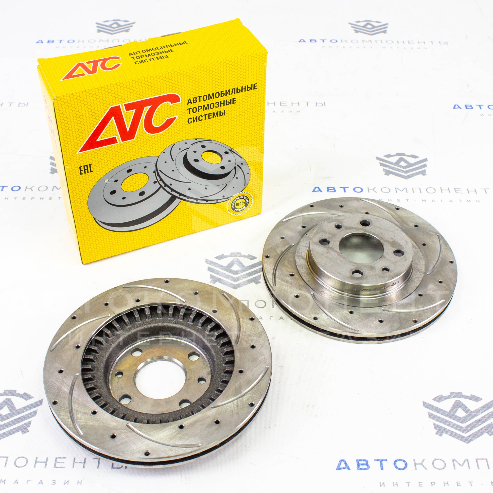 Тормозные диски "АТС" 2112 R14 (насечки, перфорация) ВАЗ 2110-2112, Лада Гранта