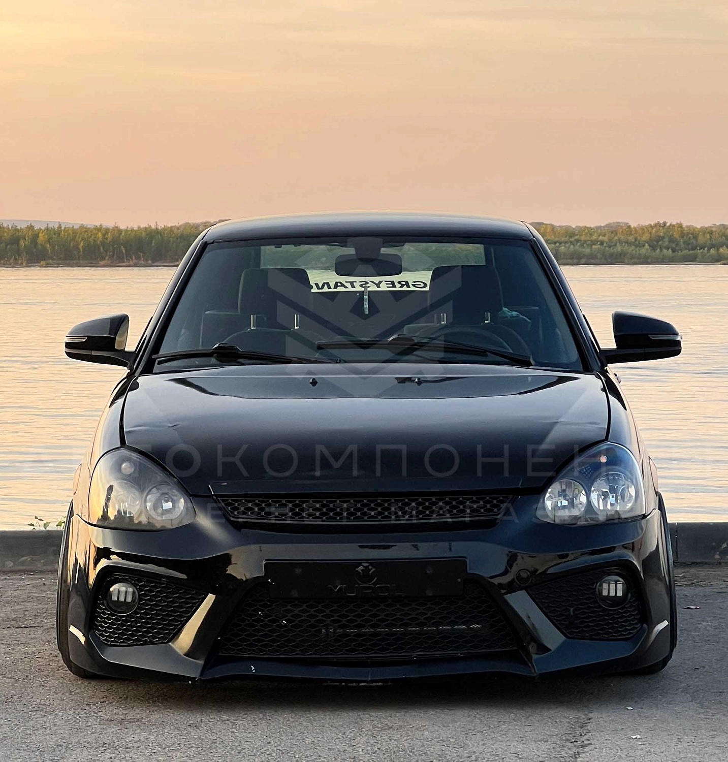 Фары Лада Приора 2 (аналог) H15, черные маски