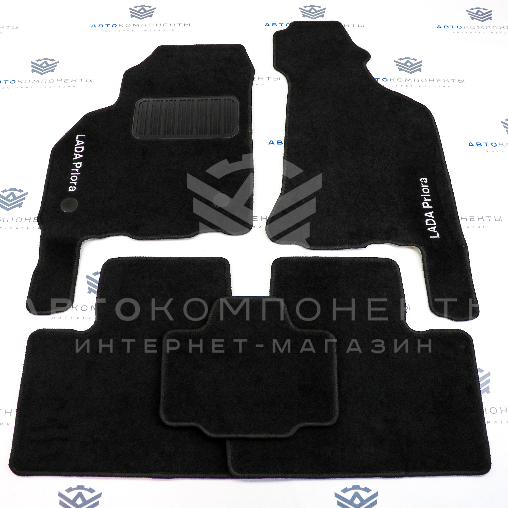 Ворсовые ковры с надписью "Priora" (оригинал) в салон Лада Приора