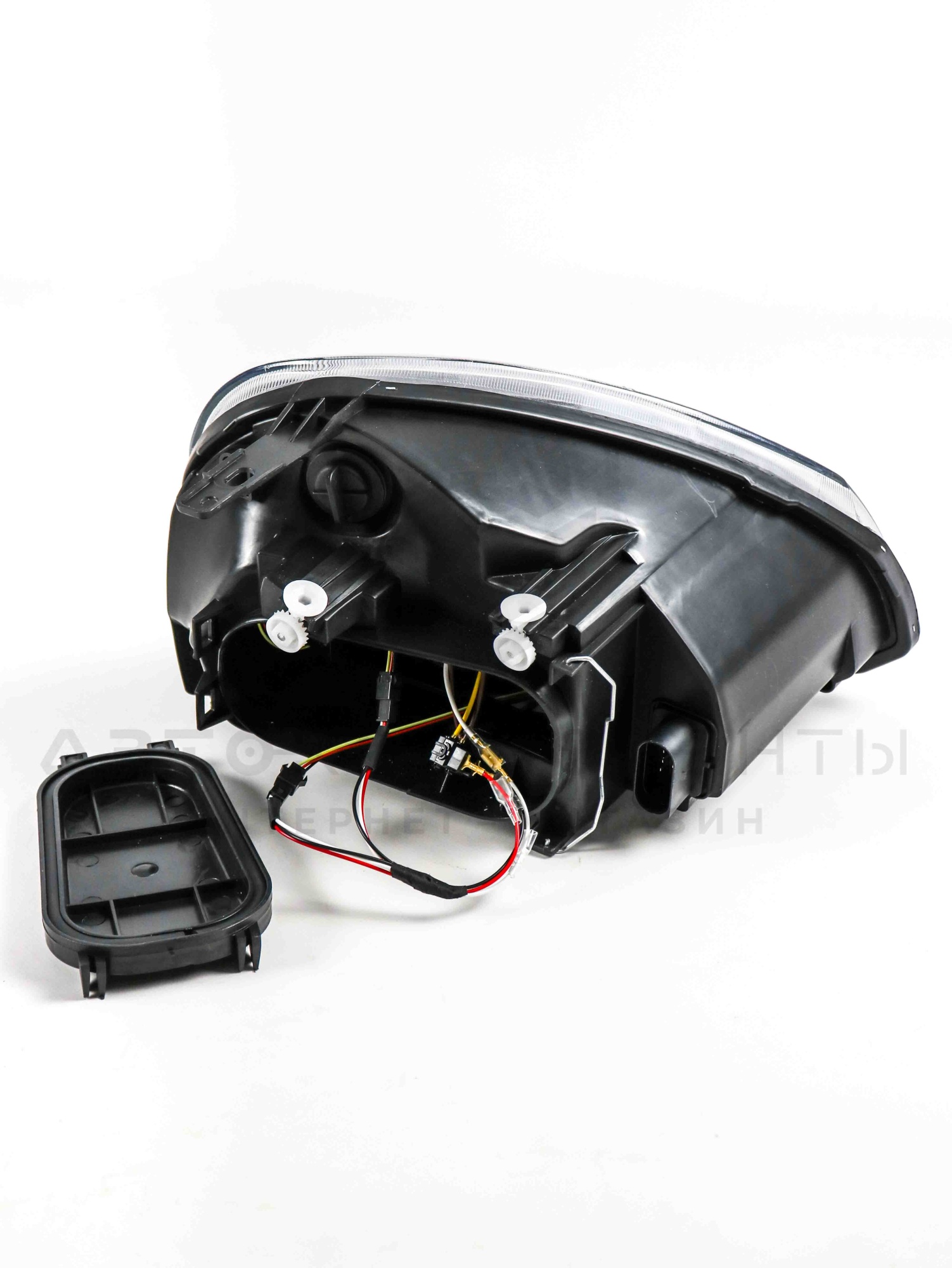 Фары Лада Приора в стиле BMW (н/о) с тонированными ДХО 4 BI-LED модуля (черные)