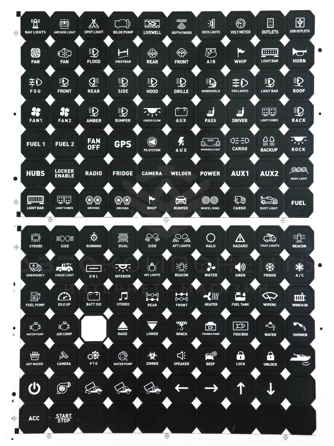 Универсальная панель переключателей (кейпад) RGB 6 Клавиш проводной