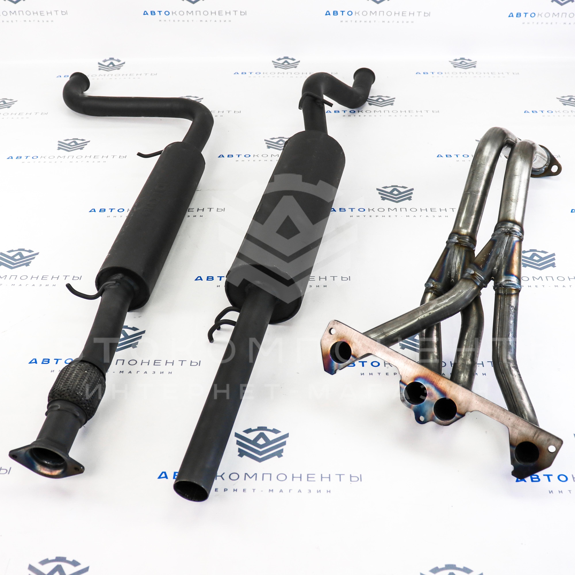 Выпускной комплект "DK PRO" 8V на ушастом фланце с глушителем (спорт) ВАЗ 2112 (до 2008 г.)